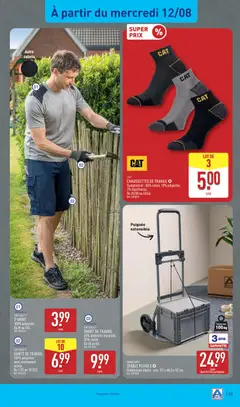 Aldi - Prévisualisation de Aldi catalogue valide à partir de 11/08/2026 | Page: 35 | Produits: Diable pliable, T-shirt, Shorts, Gants