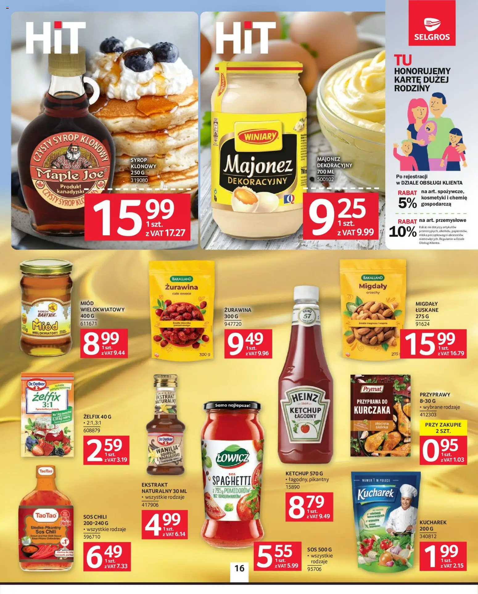 Selgros cash&carry gazetka od 02.07.2026 | Strona: 16 | Produkty: Mleka, Przyprawy, Owoce, Sos