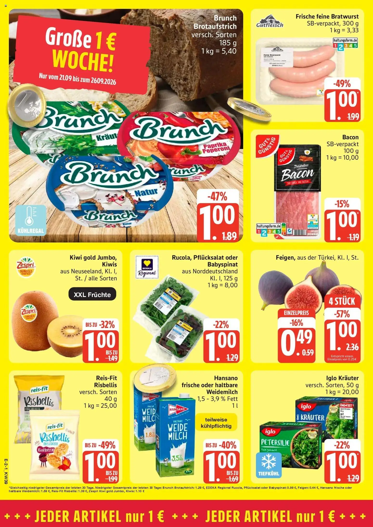 Edeka Prospekt Husum (ab 21.09.2026) » Angebote Online | Seite: 2 | Produkte: Milch, Bratwurst, Paprika, Kraut