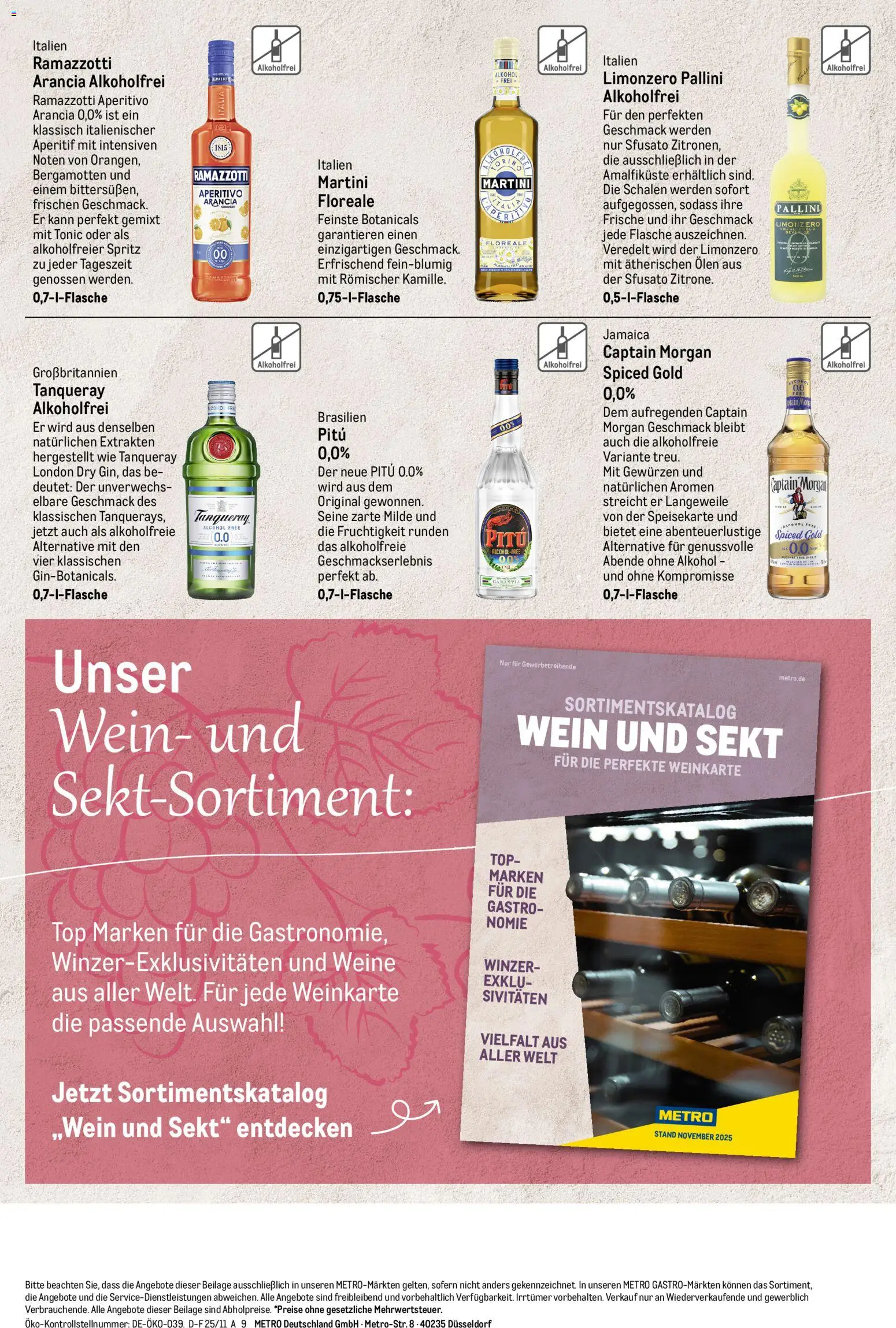 Metro - Spirituosen Sortiment – gültig ab 01.12.2025 | Seite: 26 | Produkte: Top, Martini, Wein, Ramazzotti