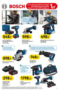 Pogląd oferty "Castorama gazetka" - ważna od 24.06.2026 | Strona: 23 | Produkty: Młotowiertarka, Walizka, Torba, Szlifierka