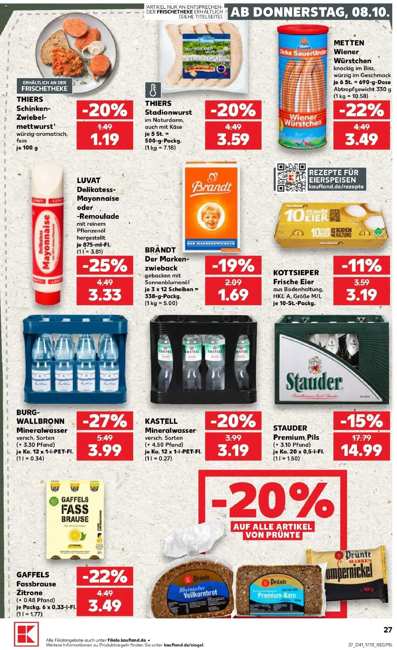 Prospekt Kaufland ab 05.10.2026 » Angebote Online zum Blättern | Seite: 37 | Produkte: Wiener wurstchen, Eier, Mayonnaise, Schinken