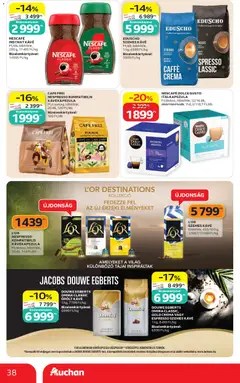 Auchan akciós újság - amely érvényes a következő dátumtól: 07.05.2026 | Oldal: 38 | Termékek: Dolce Gusto, Szemes kávé, Őrölt kávé, Instant kávé