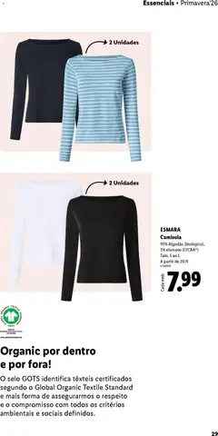 Pré-visualização ESMARA Camisola, 95% Algodão (biológico), 5% elastano (LYCRA®). Tam. S ao L. A partir de 20/4 válido de 20.04.2026 | Página: 29 | Produtos: Algodão, Camisola