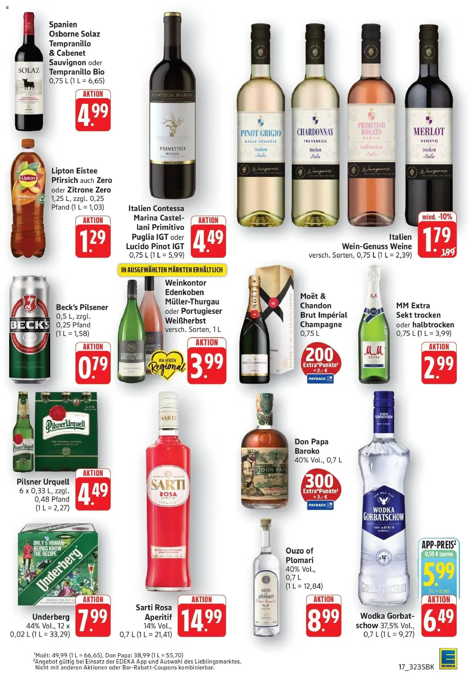 Edeka Prospekt Bad Bergzabern (ab 19.10.2026) » Angebote Online | Seite: 19 | Produkte: Ouzo, Osborne, Merlot, Wodka gorbatschow