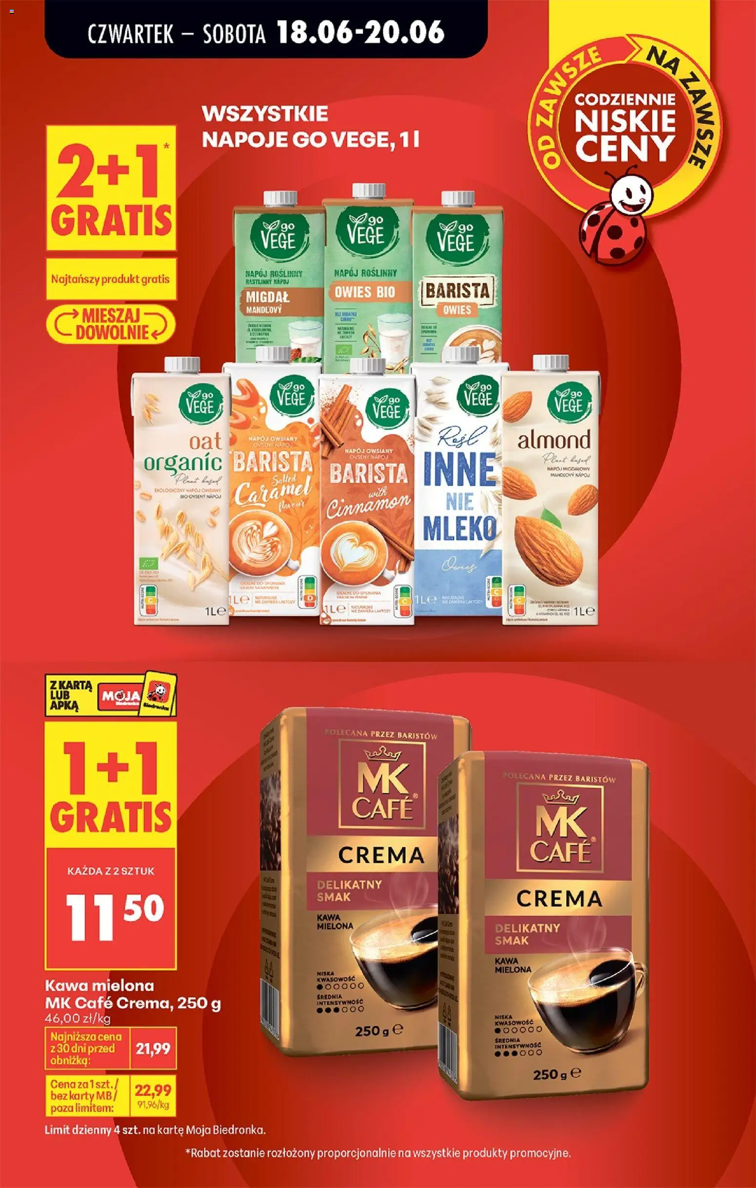 Biedronka gazetka od czwartku od 18.06.2026 | Strona: 7 | Produkty: Napój owsiany, Napoje, Napój migdałowy, Kawa