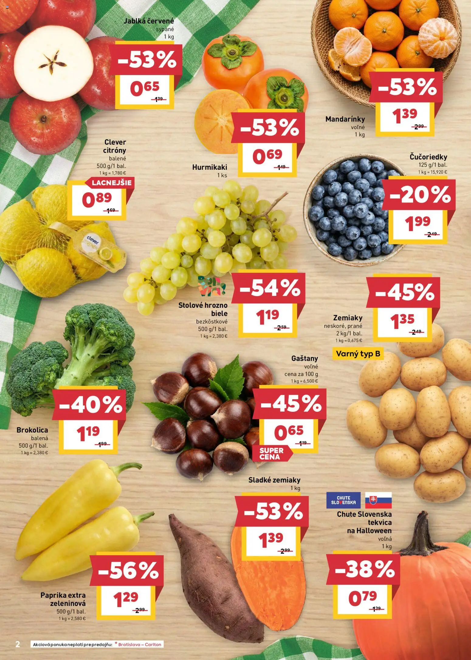 Nové Billa akcie – leták je platný od 07.10.2026 | Strana: 2 | Produkty: Hurmikaki, Brokolica, Čučoriedky, Tekvica