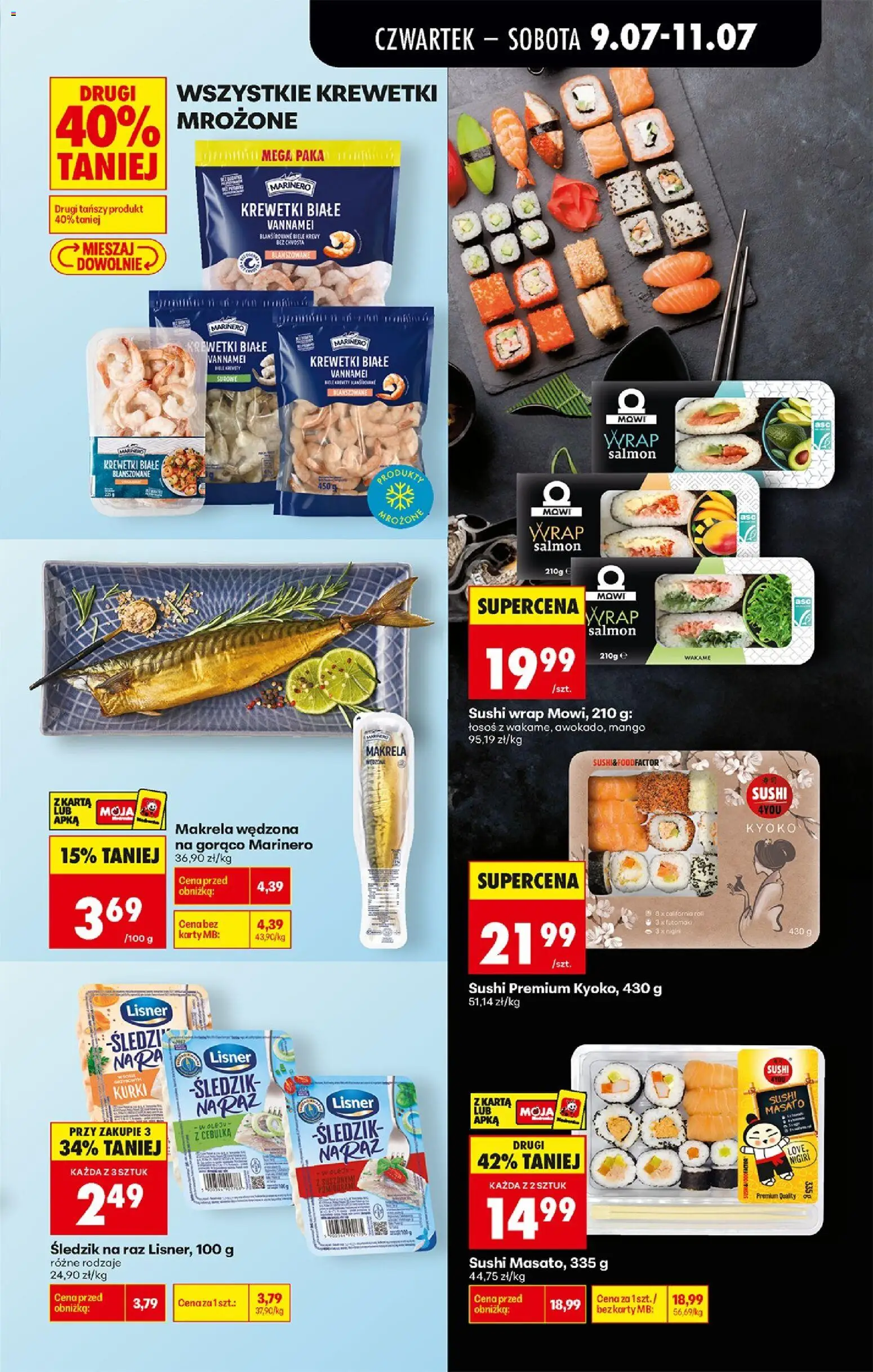 Biedronka gazetka od czwartku od 09.07.2026 | Strona: 37 | Produkty: Wakame, Łosoś, Krewetki białe, Sushi