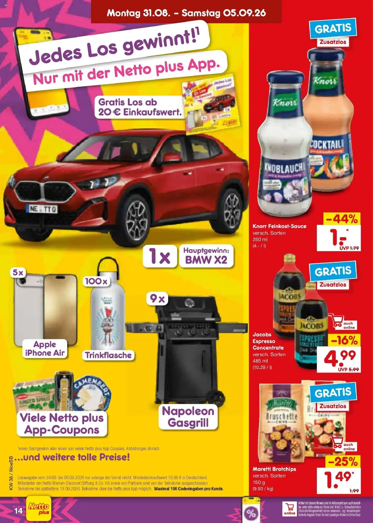 Netto Marken-Discount Prospekt Katzweiler (ab 31.08.2026) » Angebote | Seite: 18 | Produkte: Knorr, Iphone, Apple, Camembert