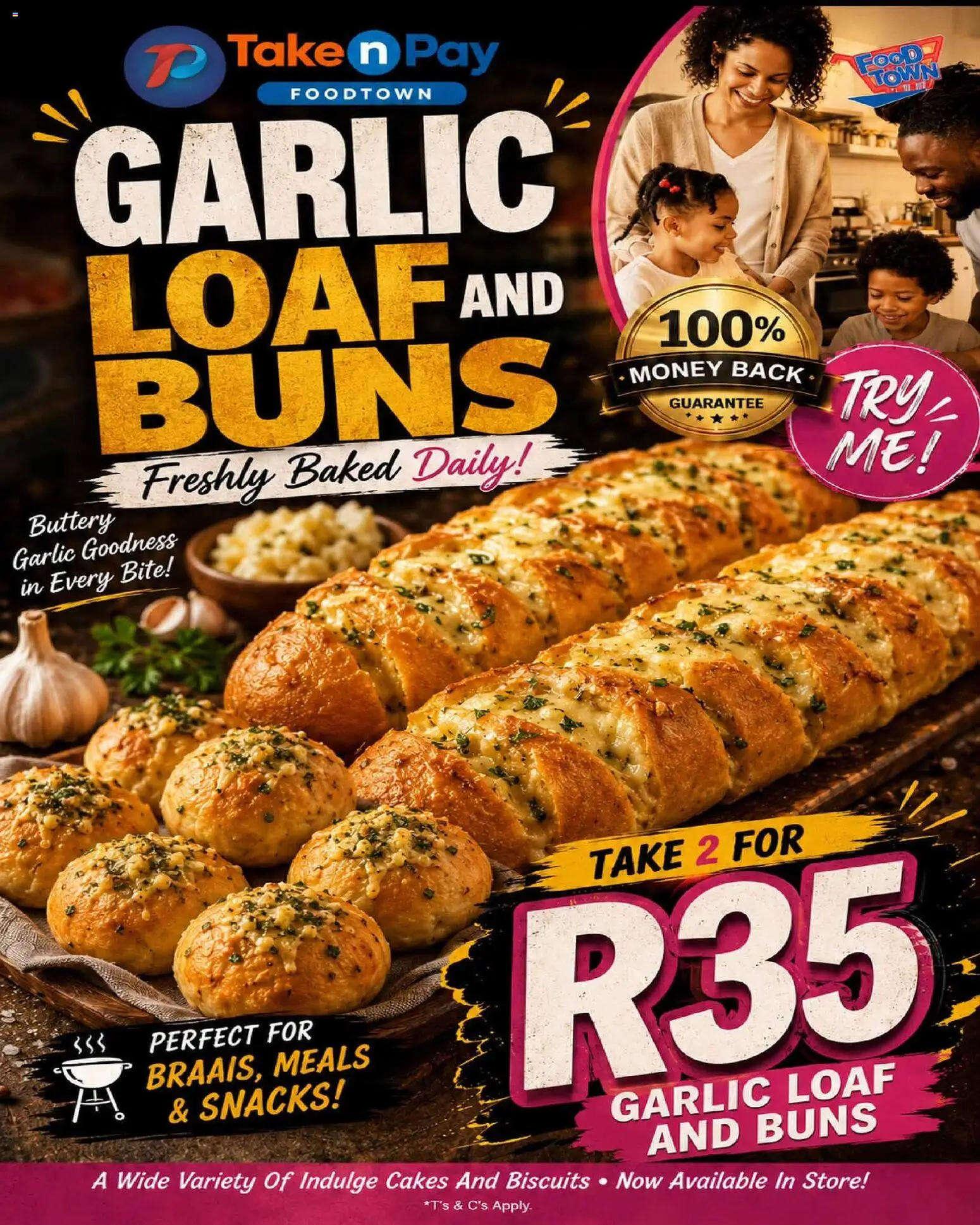 New Take n Pay catalogue – valid from 11/08/2026 | Page: 3 | Products: Buns, Biscuits, Snacks, Garlic