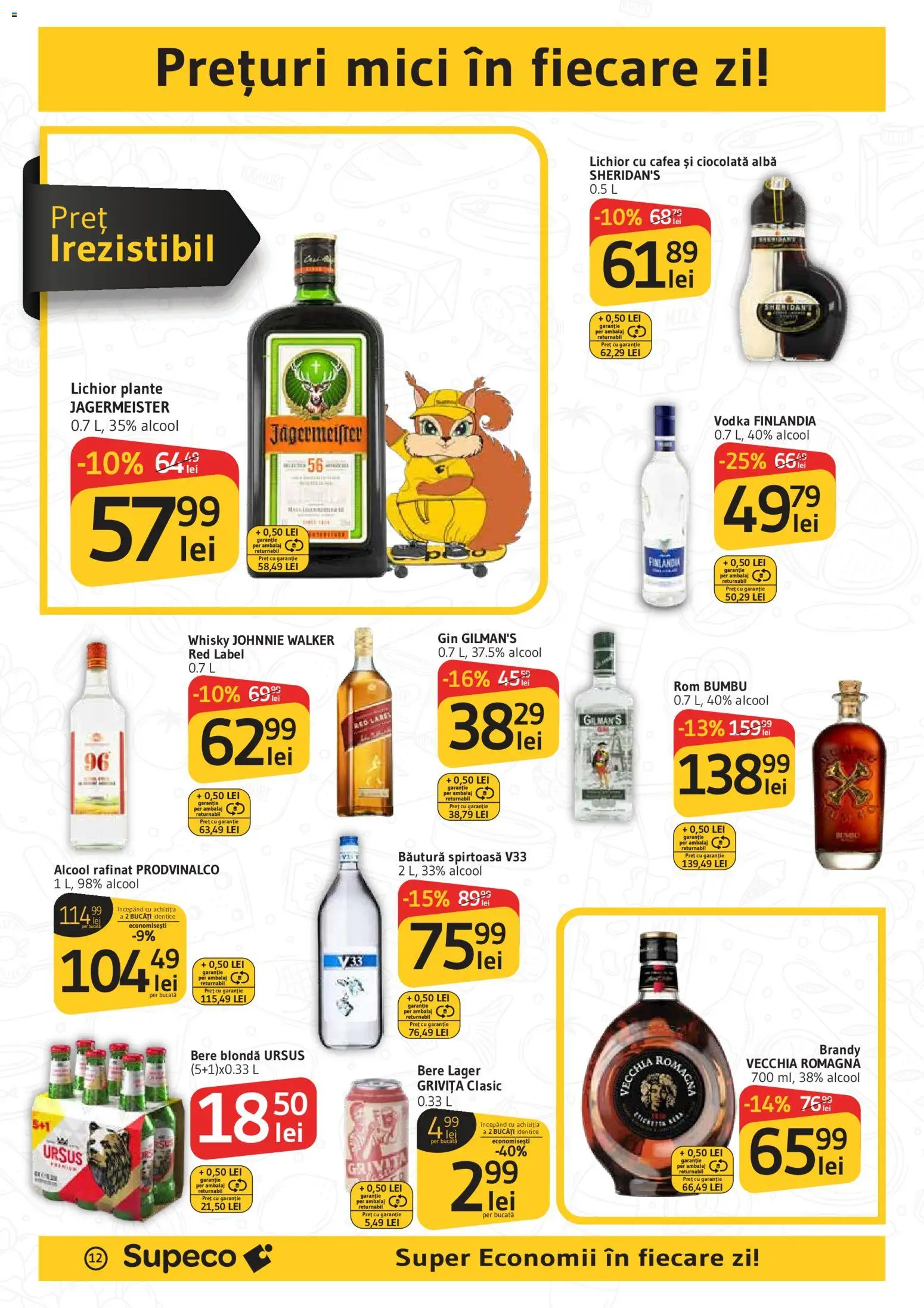 Noul catalog Supeco – valabil de la 25.06.2026 | Pagină: 12 | Produse: Lichior, Cafea, Rom, Gin