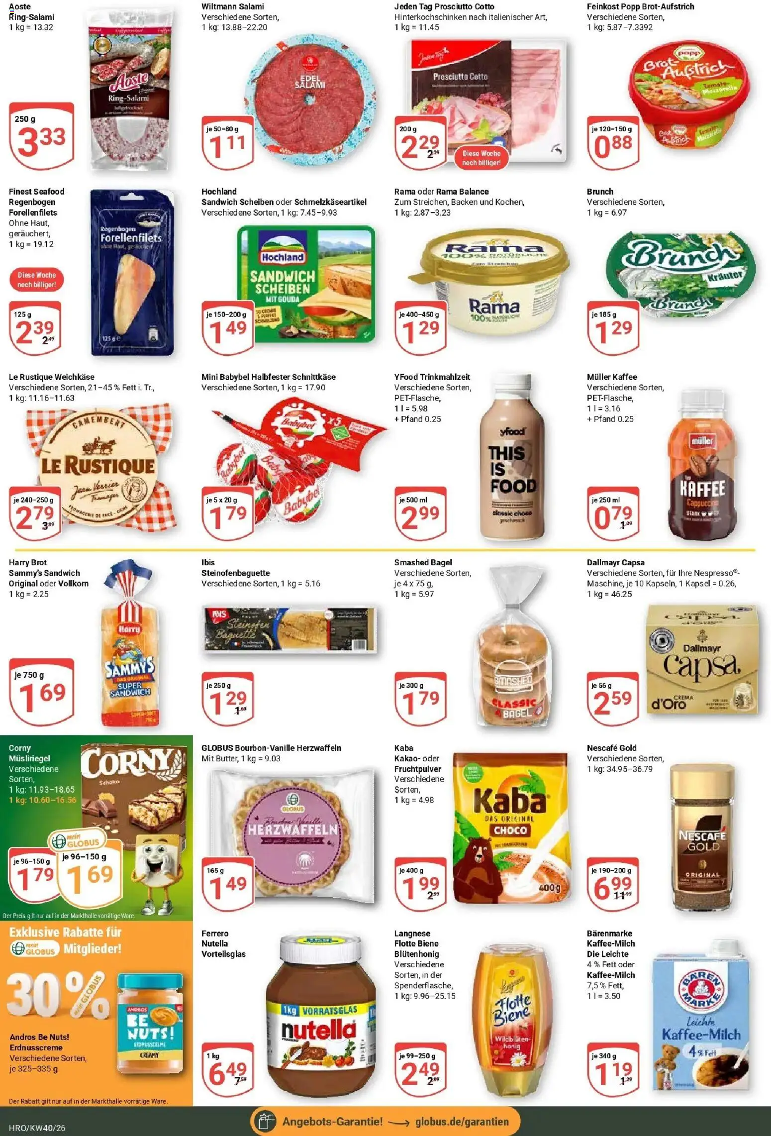 Globus Prospekt Rostock (ab 28.09.2026) » Angebote online | Seite: 13 | Produkte: Langnese, Gouda, Dallmayr, Dallmayr capsa