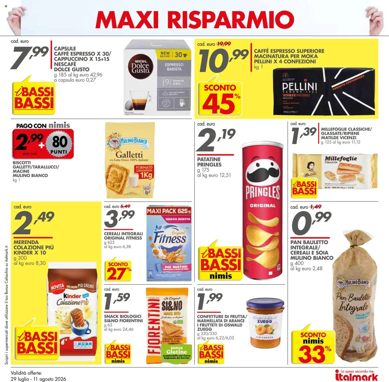 Volantino Italmark del 29/07/2026 | Pagina: 5 | Prodotti: Cereali, Patatine, Latte, Mais