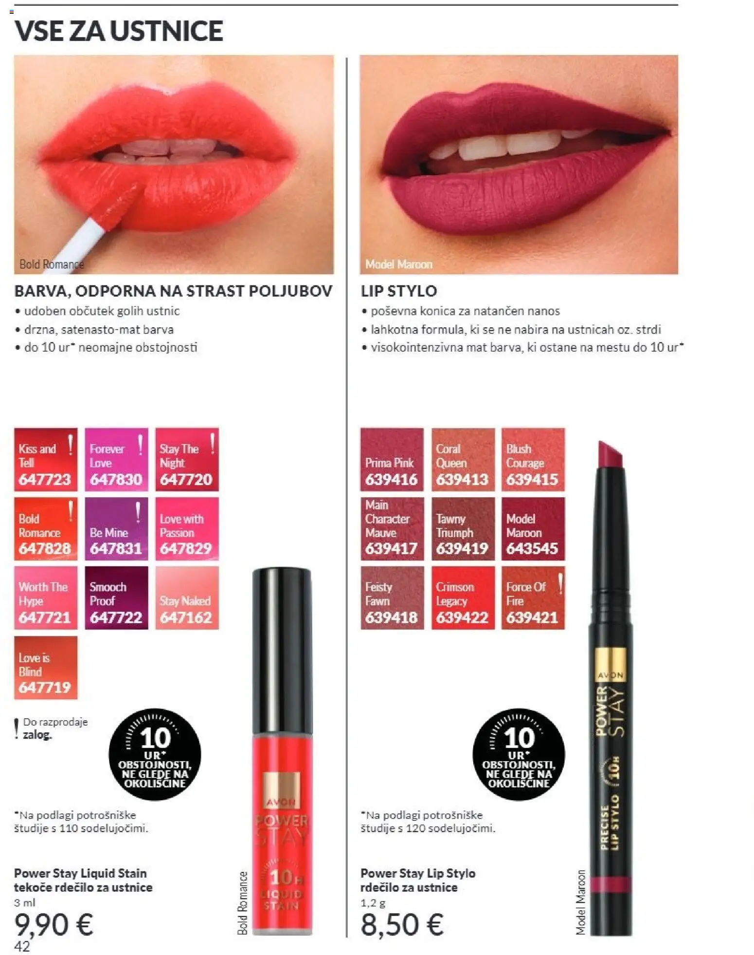 Novi Avon katalog ponudbe – veljaven od 01.09.2026 | Stran: 42 | Izdelki: Rdecilo za ustnice, Barva