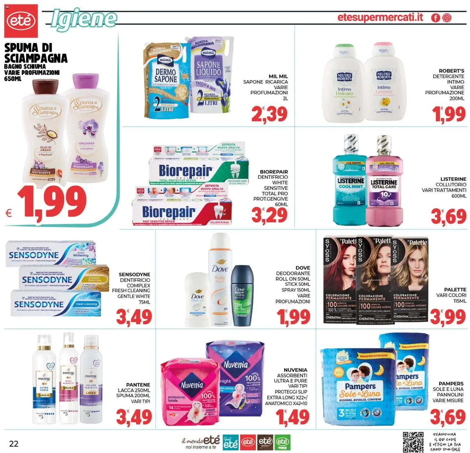 Volantino Eté del 22/09/2026 | Pagina: 22 | Prodotti: Collutorio, Listerine, Slip, Assorbenti