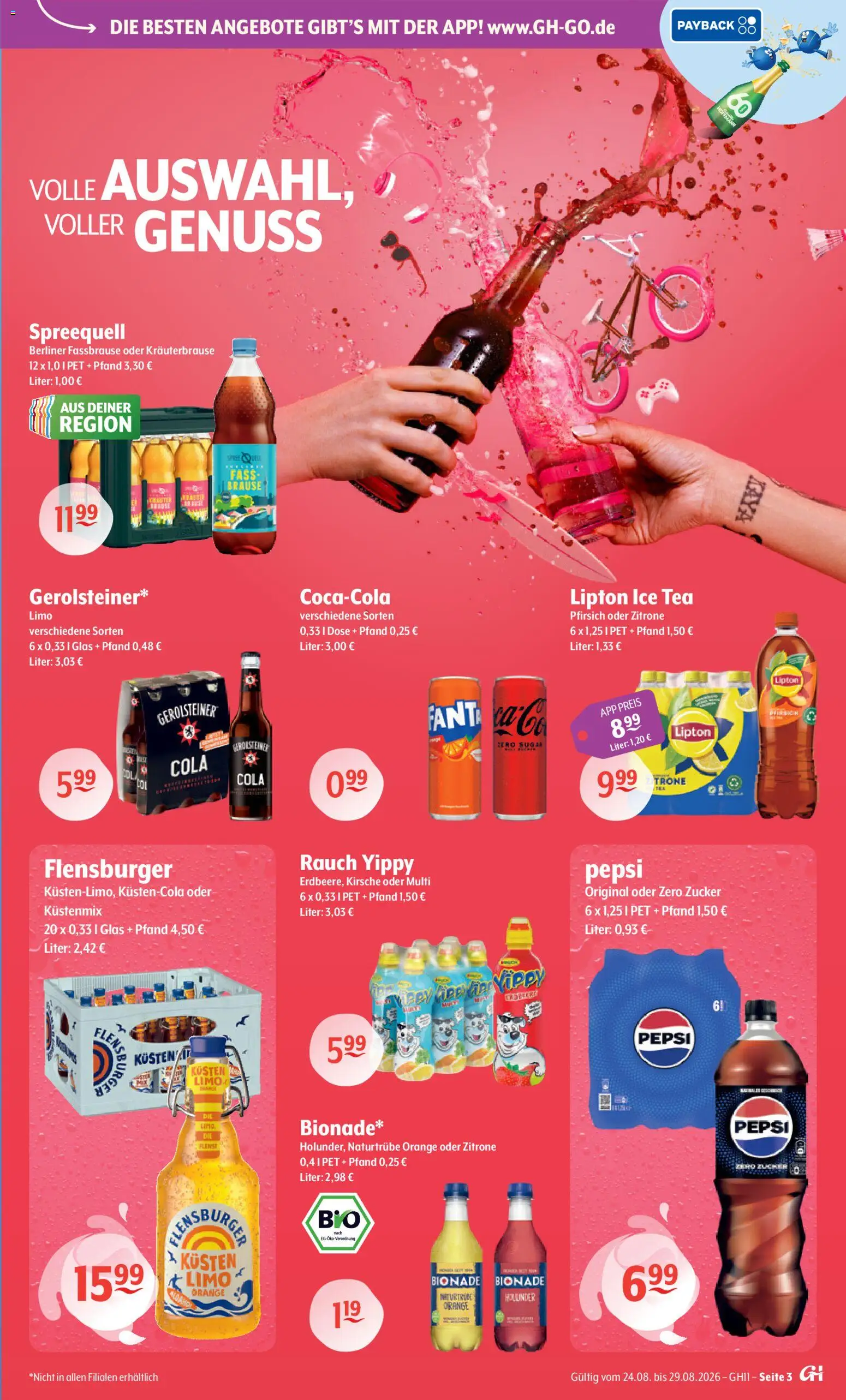 Getränke Hoffmann Prospekt – gültig ab 24.08.2026 | Seite: 3 | Produkte: Berliner, Cola, Bionade, Fassbrause