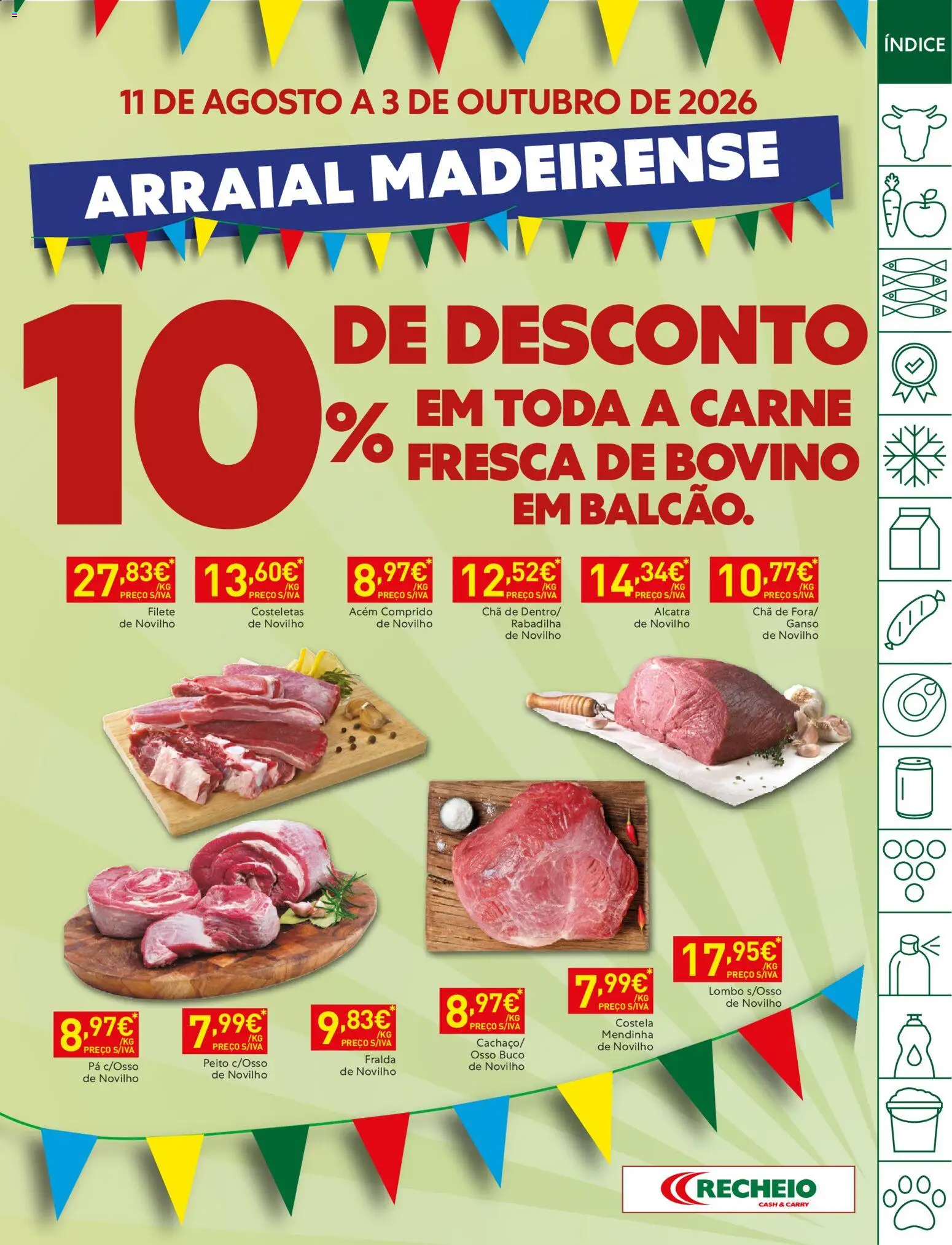 Recheio folheto Madeira │ válido de 25/08/2026 | Página: 39 | Produtos: Chá, Carne, Pá, Filete