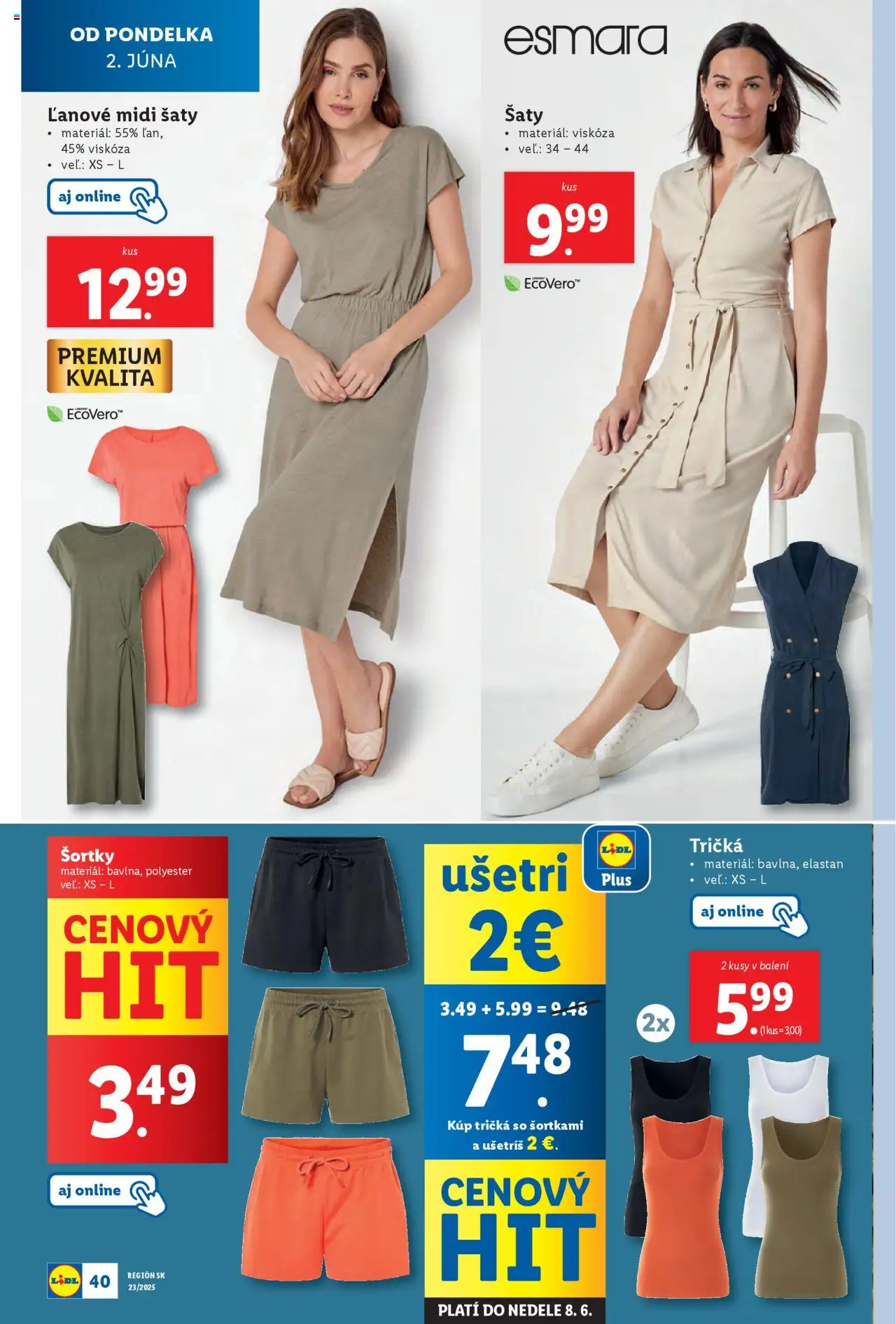 Nové Lidl akcie – leták je platný od 02.06.2025 | Strana: 52 | Produkty: Šaty