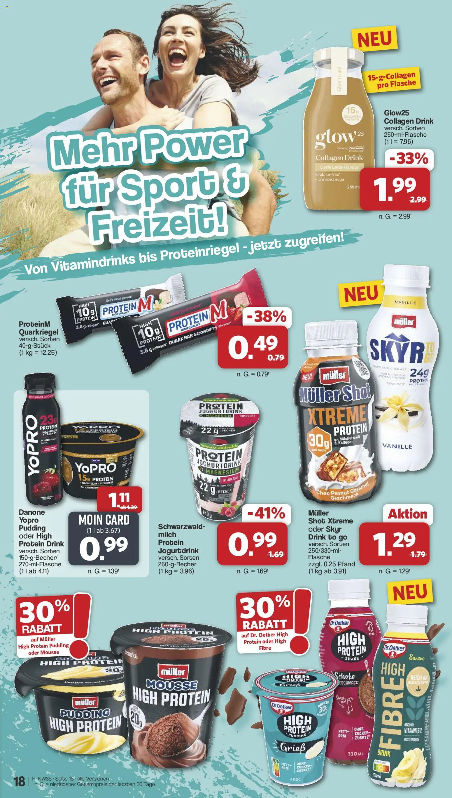 Famila Nordwest Prospekt – gültig ab 23.08.2026 | Seite: 20 | Produkte: High protein pudding, Quark, Milch, Himbeere