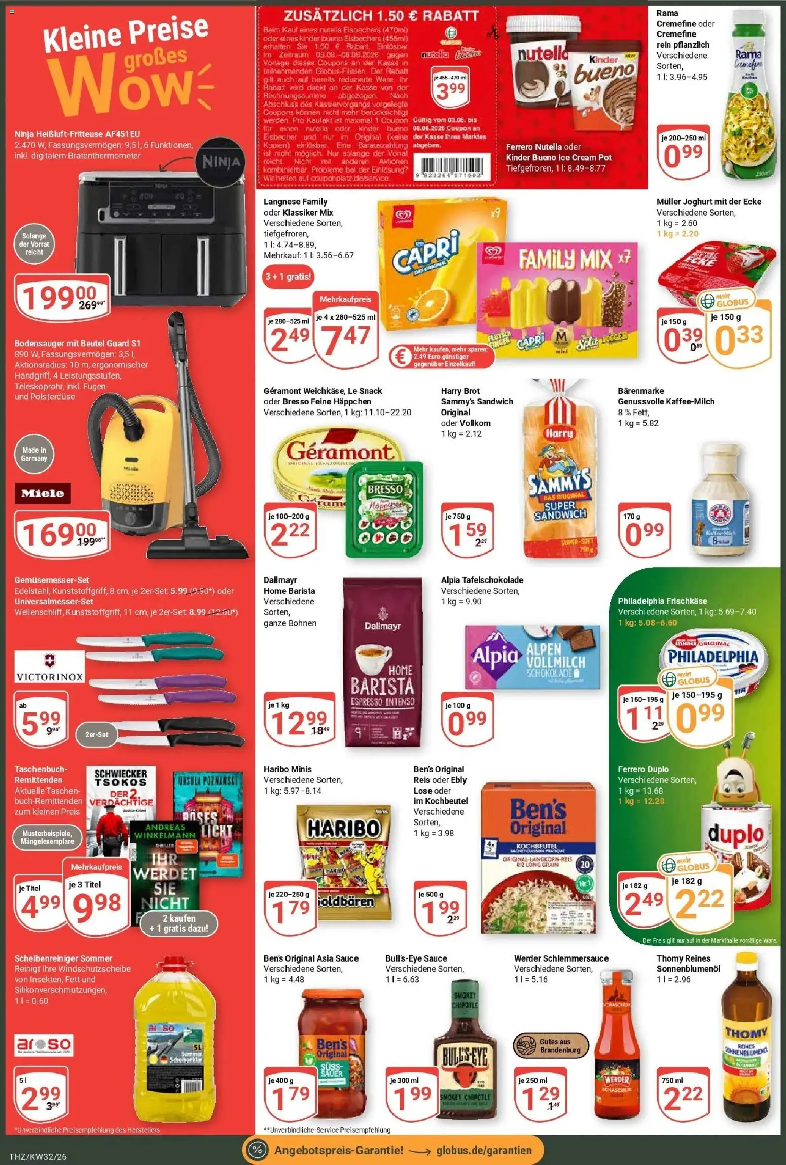 Globus Prospekt Zeitz (ab 03.08.2026) » Angebote online | Seite: 2 | Produkte: Langnese, Joghurt, Ferrero duplo, Heißluftfritteuse