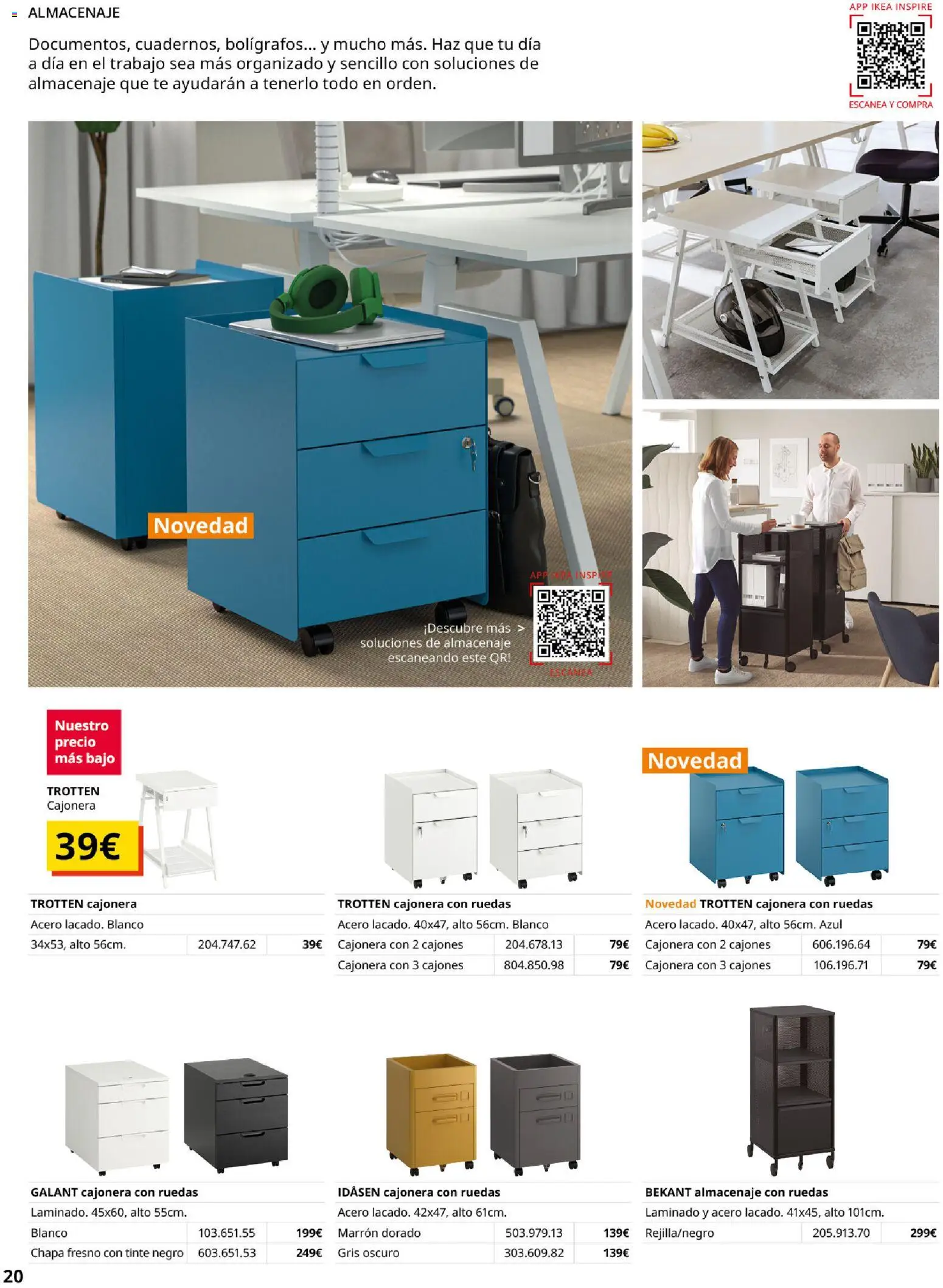IKEA - Oficina profesional │ válido desde el 01/09/2026 | Página: 20 | Productos: Tinte, Té, Almacenaje, Cajonera