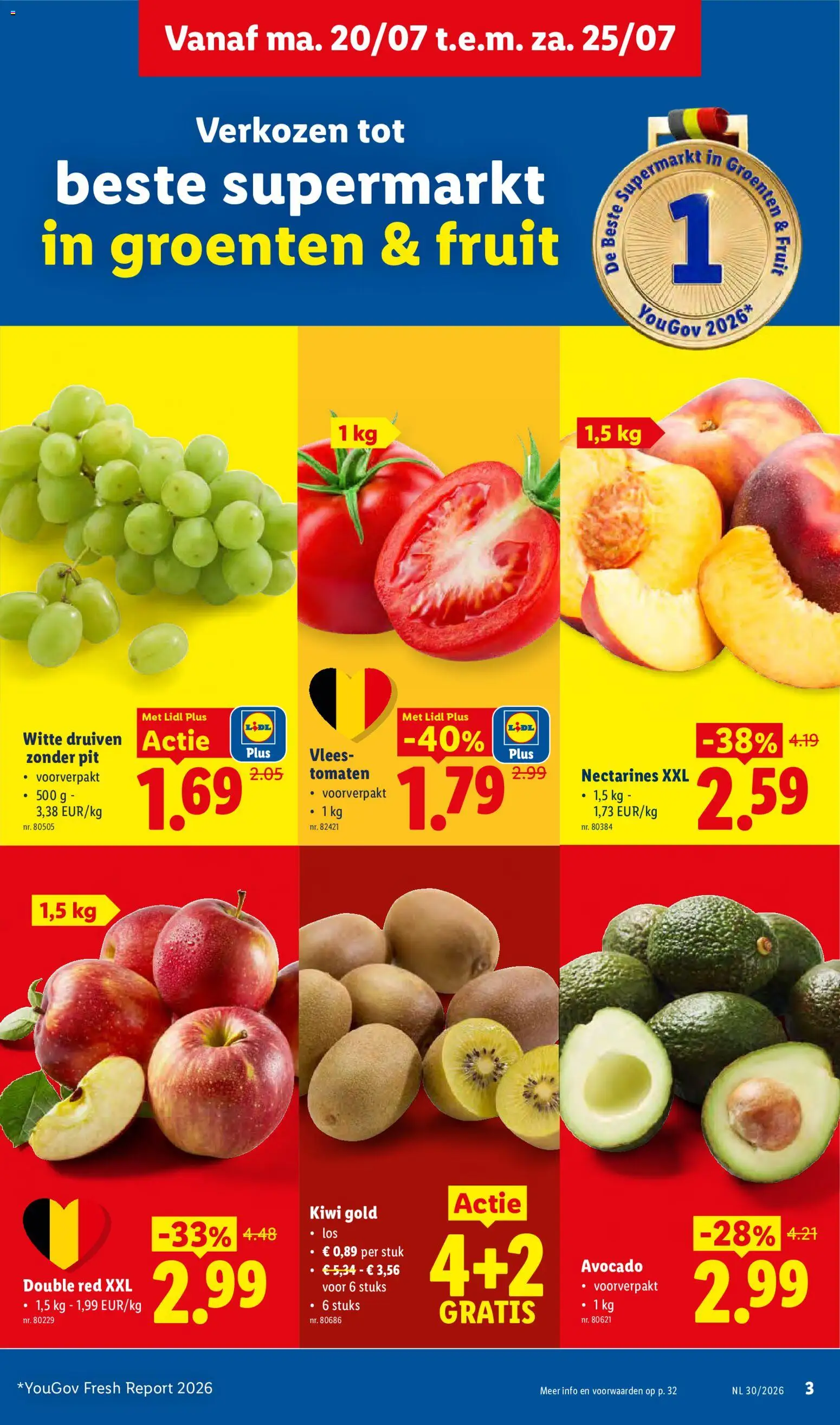{H1} | Pagina: 3 | Producten: Groenten, Avocado, Nectarines, Druiven zonder pit