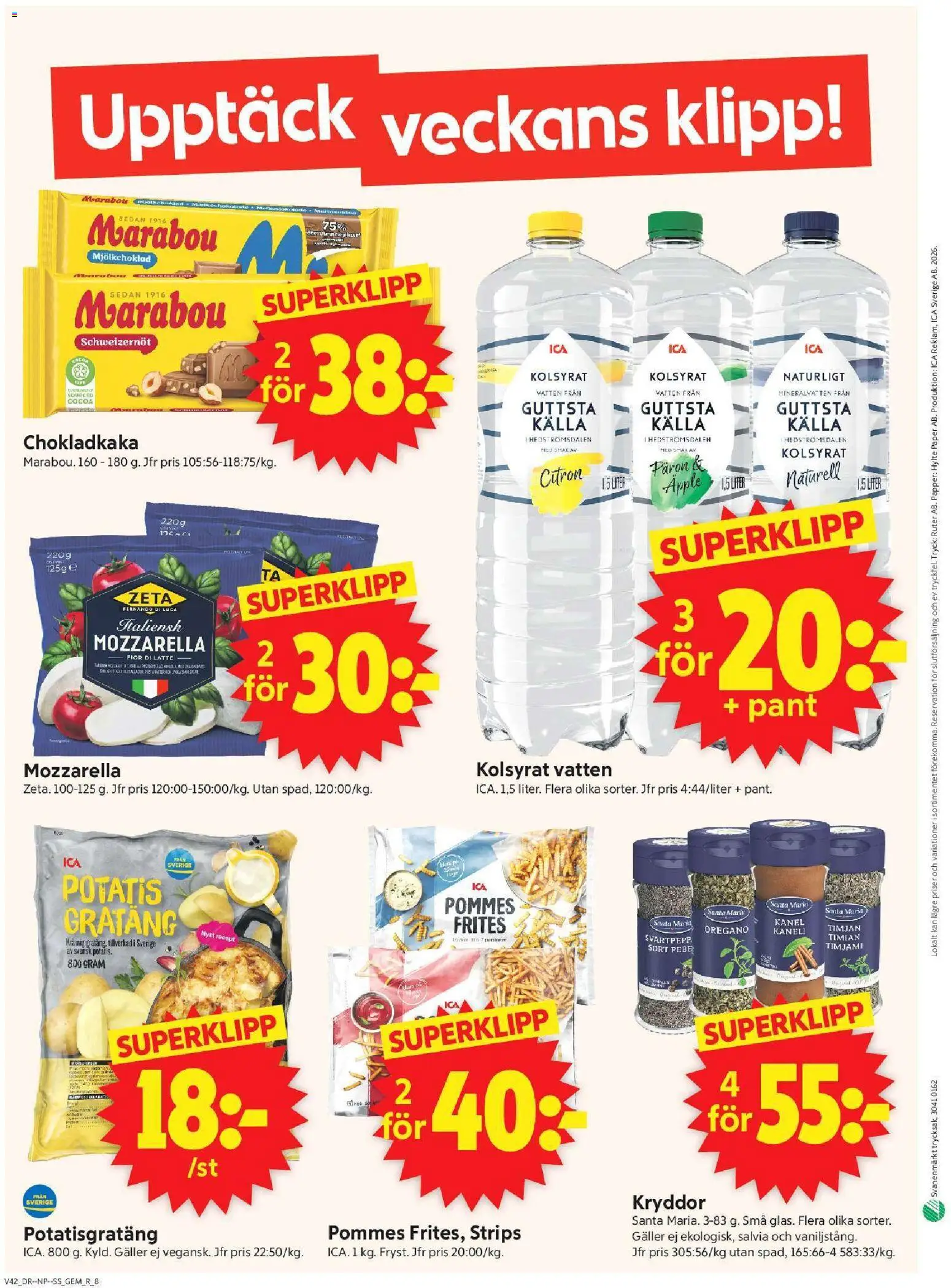 ICA Supermarket reklamblad aktuell från 12/10/2026 | Sida: 10 | Produkter: Chokladkaka, Galler, Oregano, Äpple