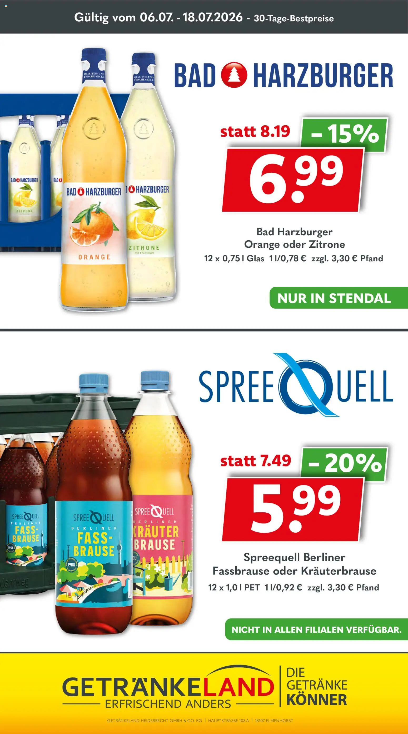 Getränkeland Prospekt – gültig ab 06.07.2026 | Seite: 12 | Produkte: Bad, Zitrone, Fassbrause, Fruchtsaft