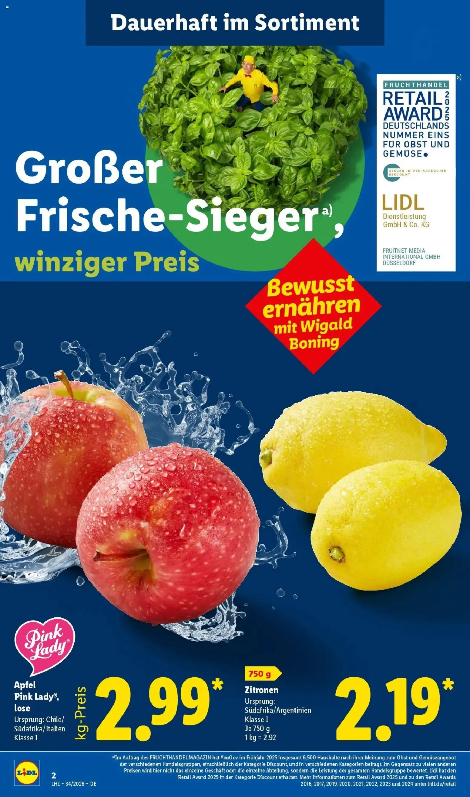 Lidl Prospekt Mühlacker (ab 17.08.2026) zum Blättern » Angebote | Seite: 2 | Produkte: Apple, Gemüse, Magazin, Zitronen