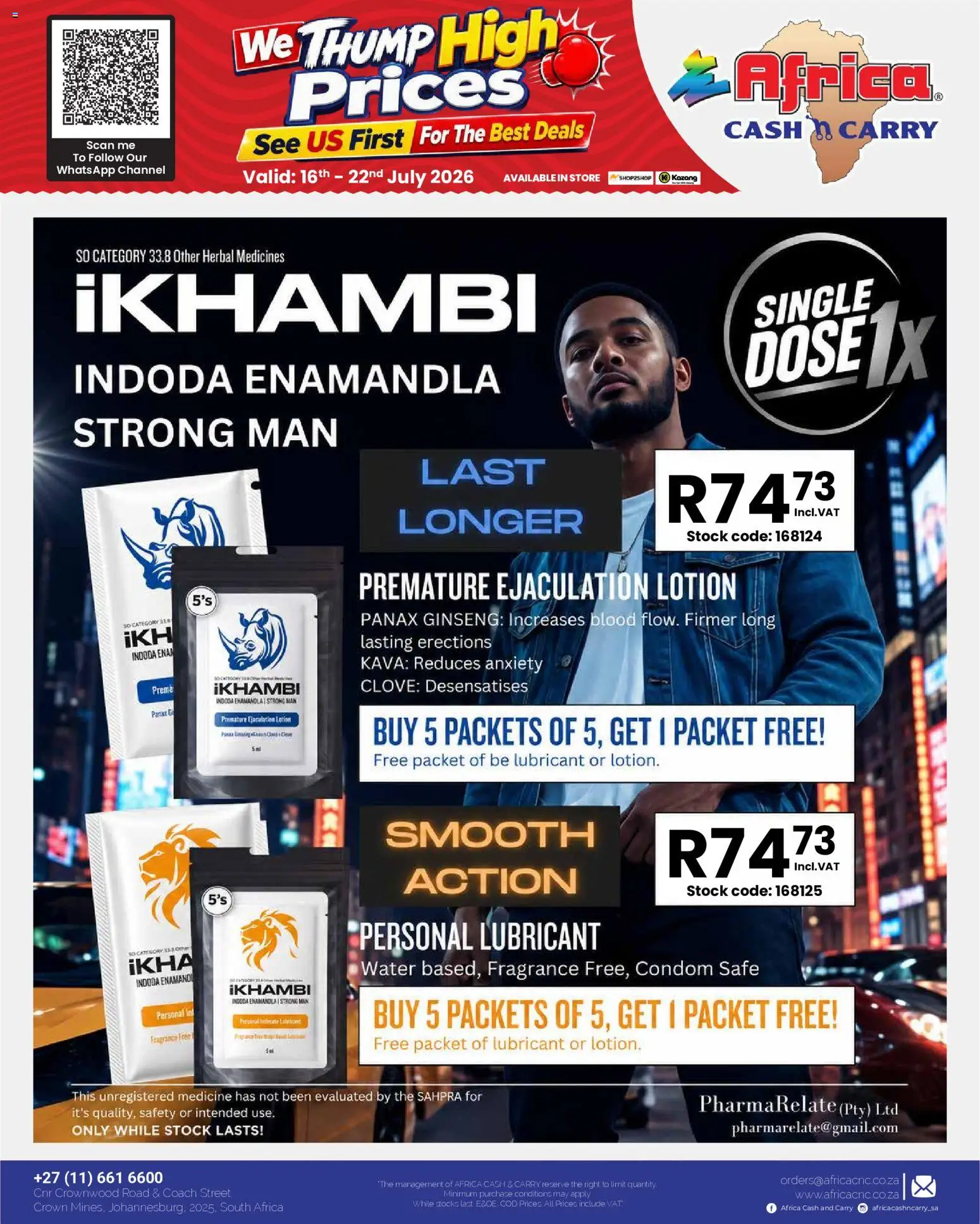 New Africa Cash & Carry catalogue – valid from 16/07/2026 | Page: 20 | Products: Fragrance, Stock, Water, Lotion