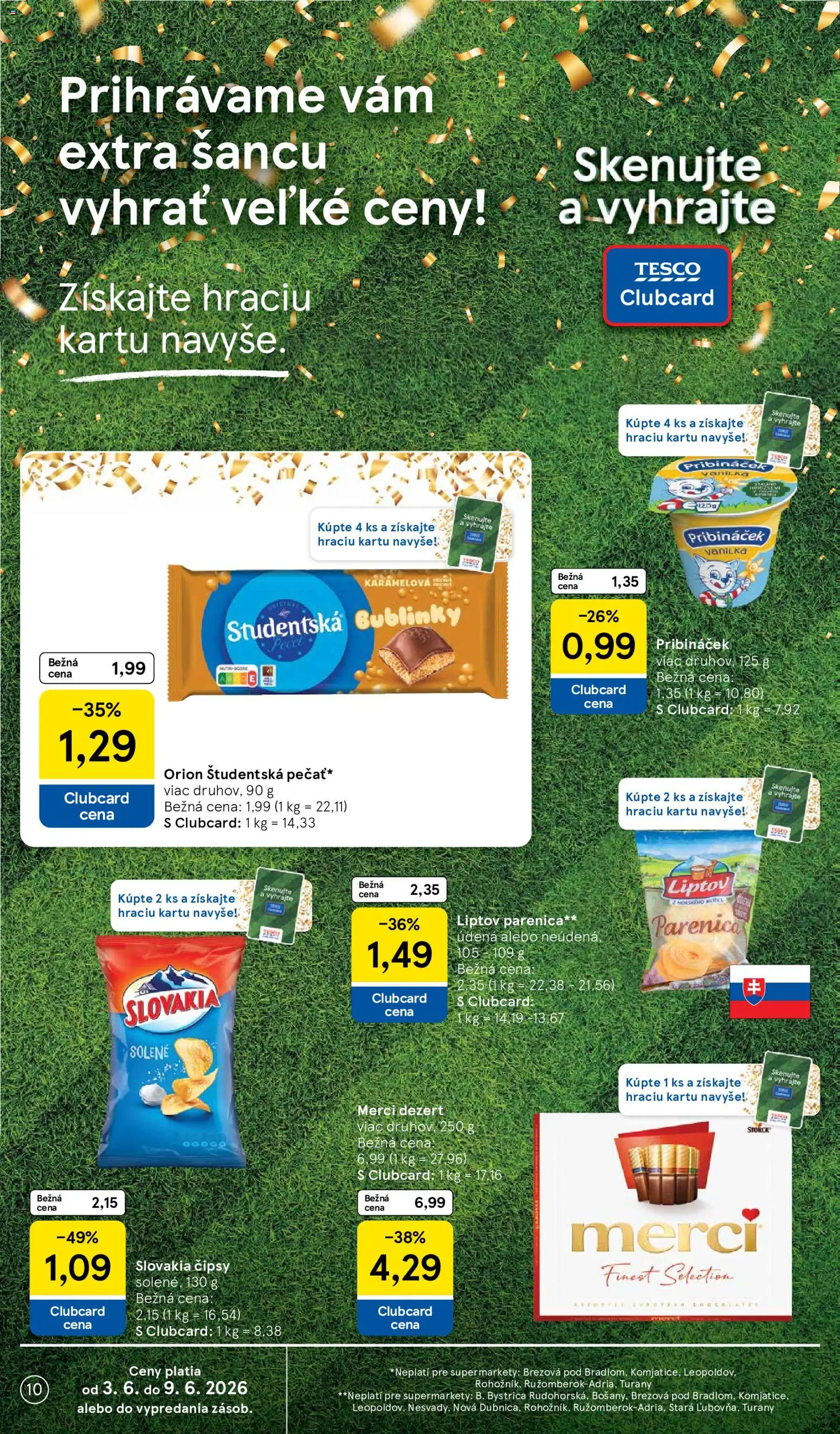 Nové Tesco akcie – leták je platný od 03.06.2026 | Strana: 10 | Produkty: Merci
