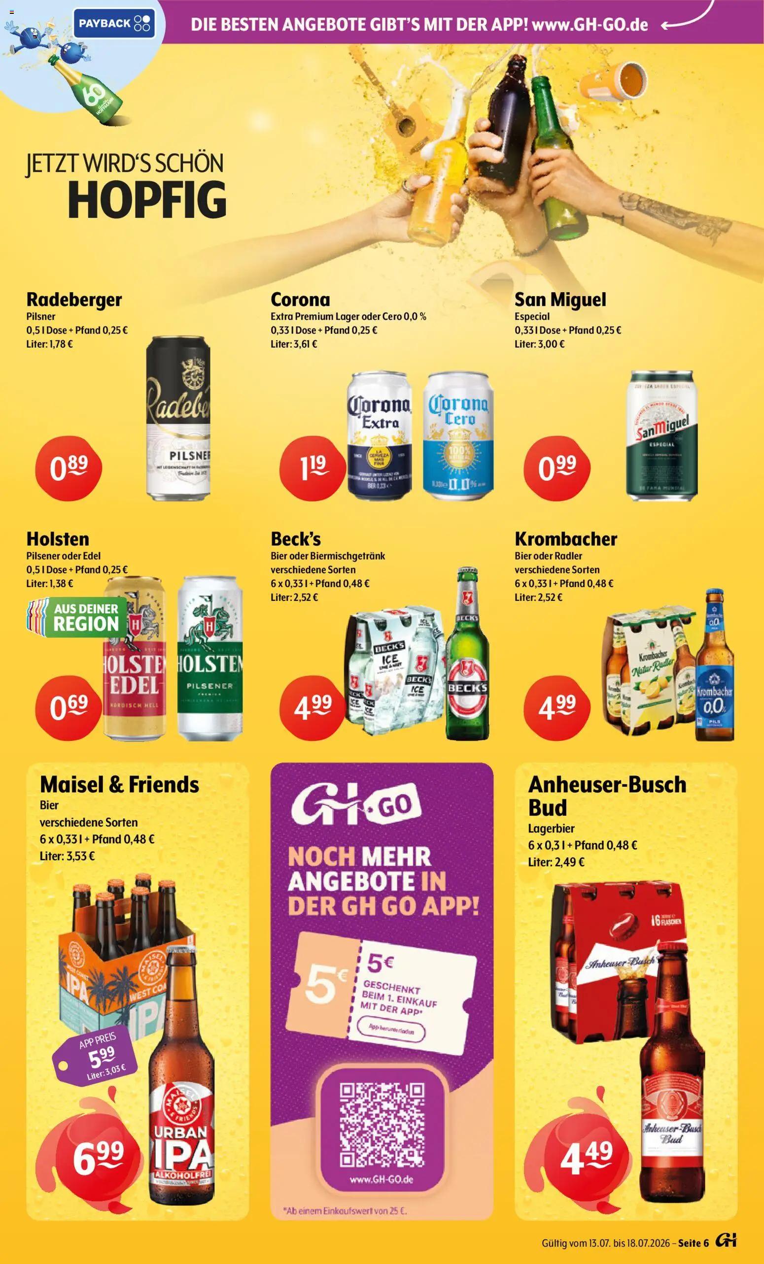 Getränke Hoffmann - Hamburg – gültig ab 13.07.2026 | Seite: 6 | Produkte: Bier, Holsten, Radler, Krombacher