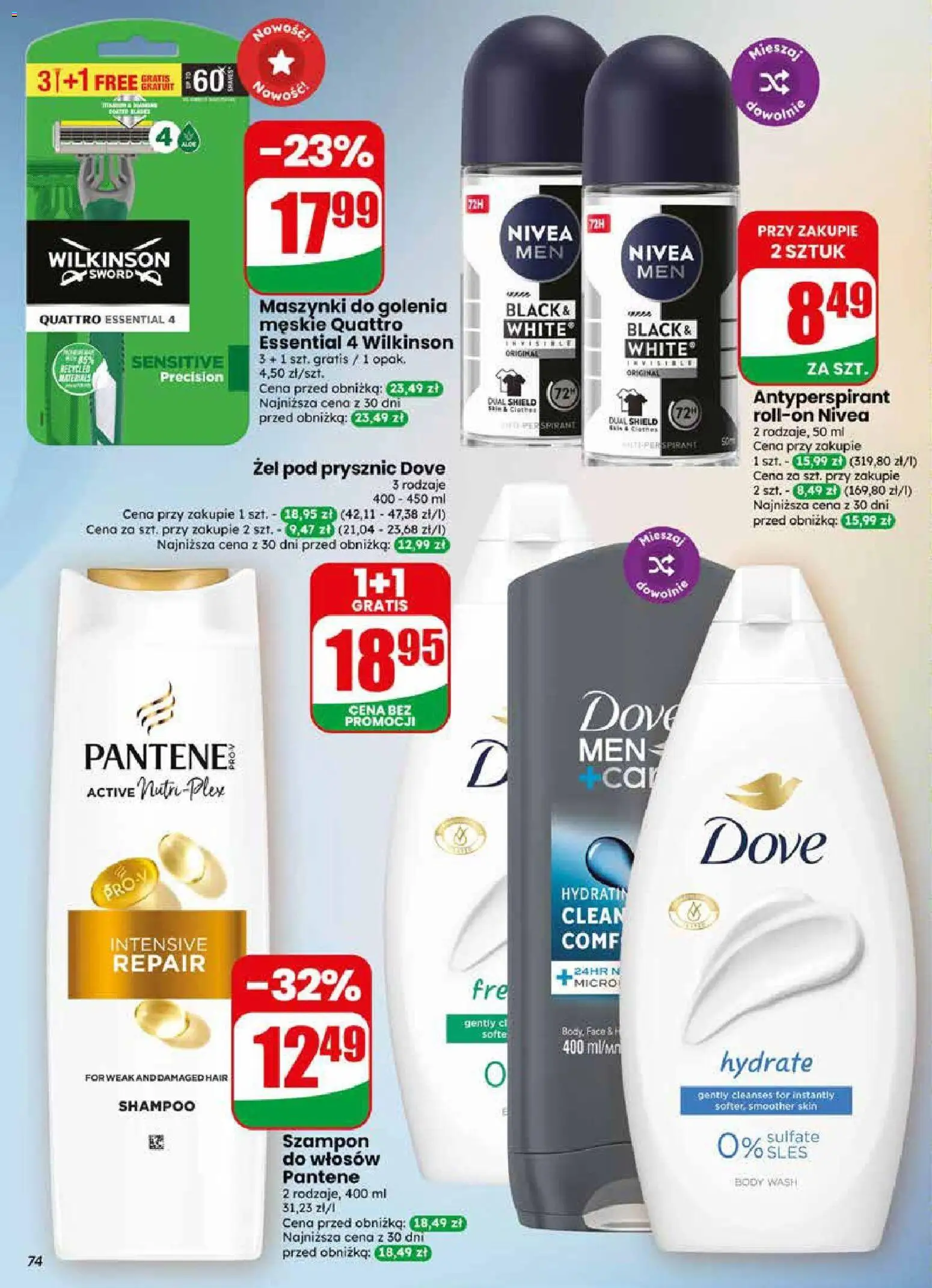 Dino gazetka od 10.06.2026 | Strona: 74 | Produkty: Prysznic, Maszynki do golenia, Body, Żel pod prysznic