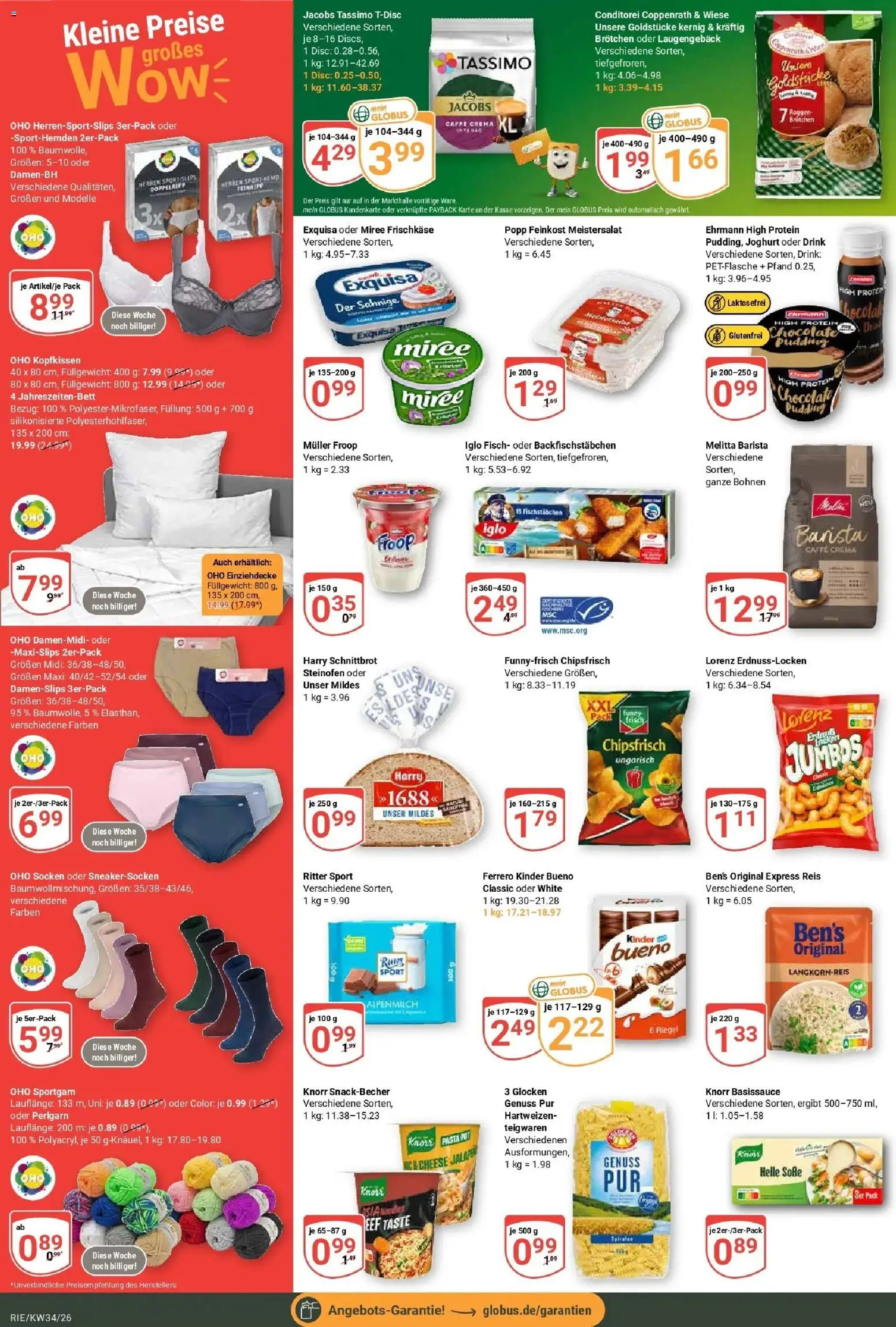 Globus Prospekt Bochum-Riemke (ab 17.08.2026) » Angebote online | Seite: 2 | Produkte: Iglo, Ritter sport, Kopfkissen, Socken