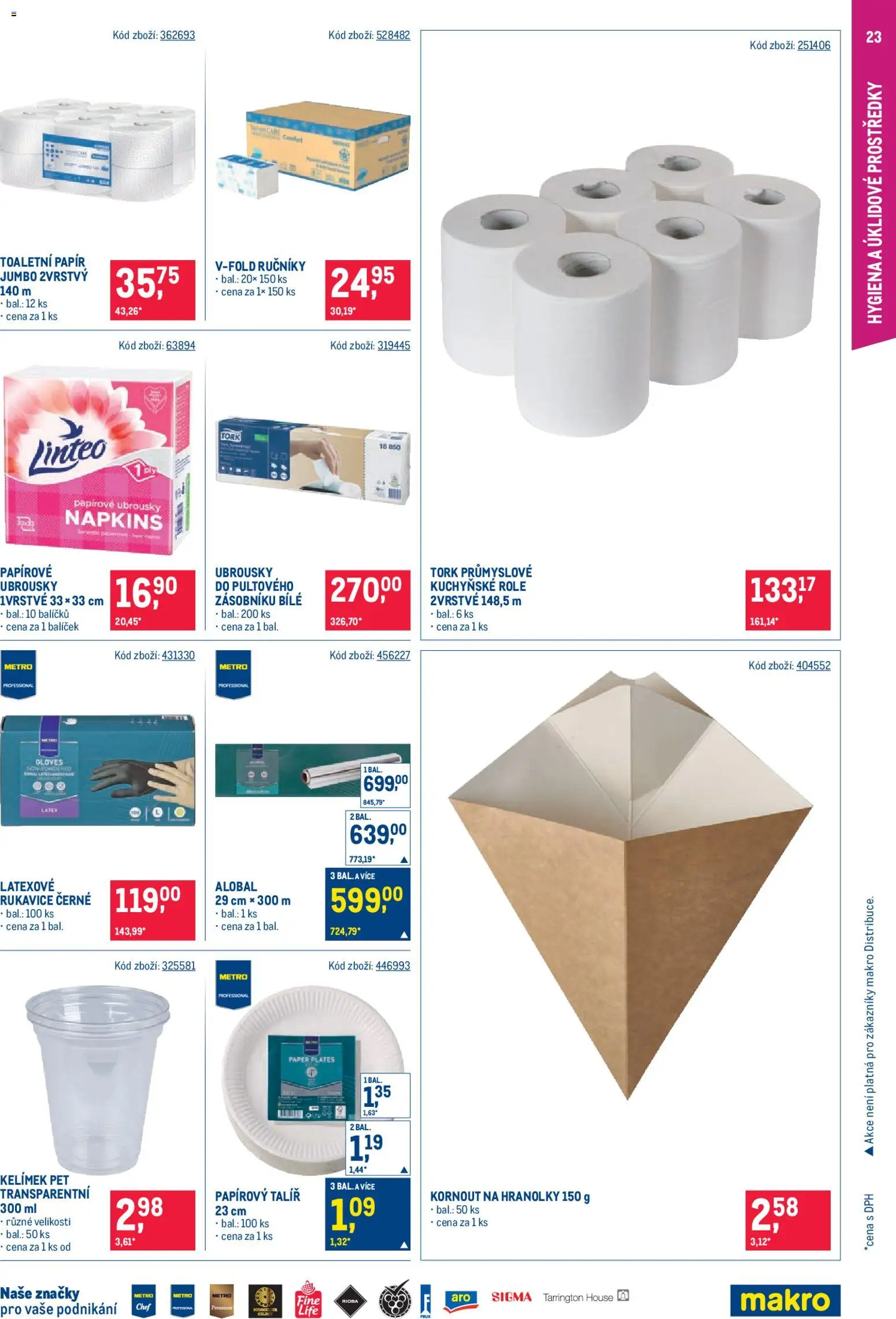 Makro leták - Gastronomie od 26.08.2026 | Strana: 23 | Produkty: Toaletní papír, Ubrousky, Ručníky, Talíř