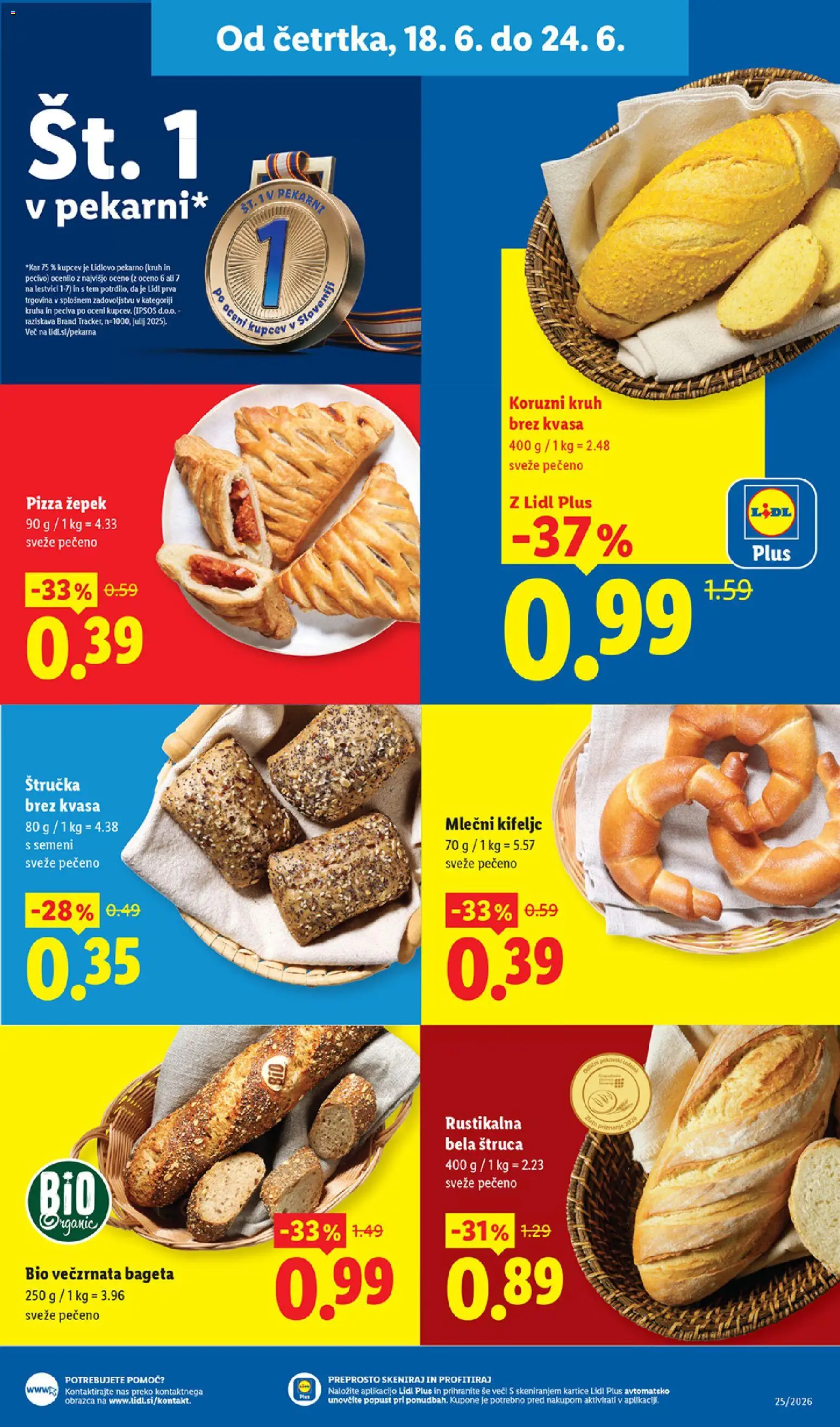 Novi Lidl katalog ponudbe – veljaven od 18.06.2026 | Stran: 7 | Izdelki: Štručka, Kruh