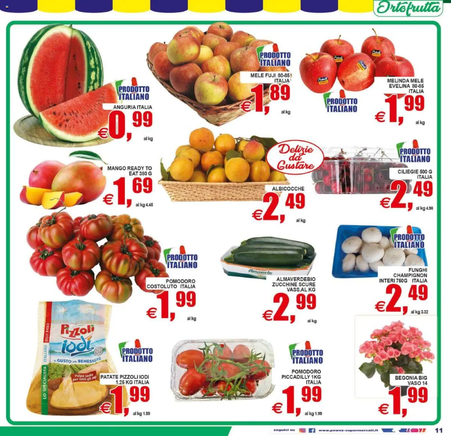 Volantino Pewex del 29.05.2026 | Pagina: 11 | Prodotti: Pomodoro, Mango, Zucchine, Vaso