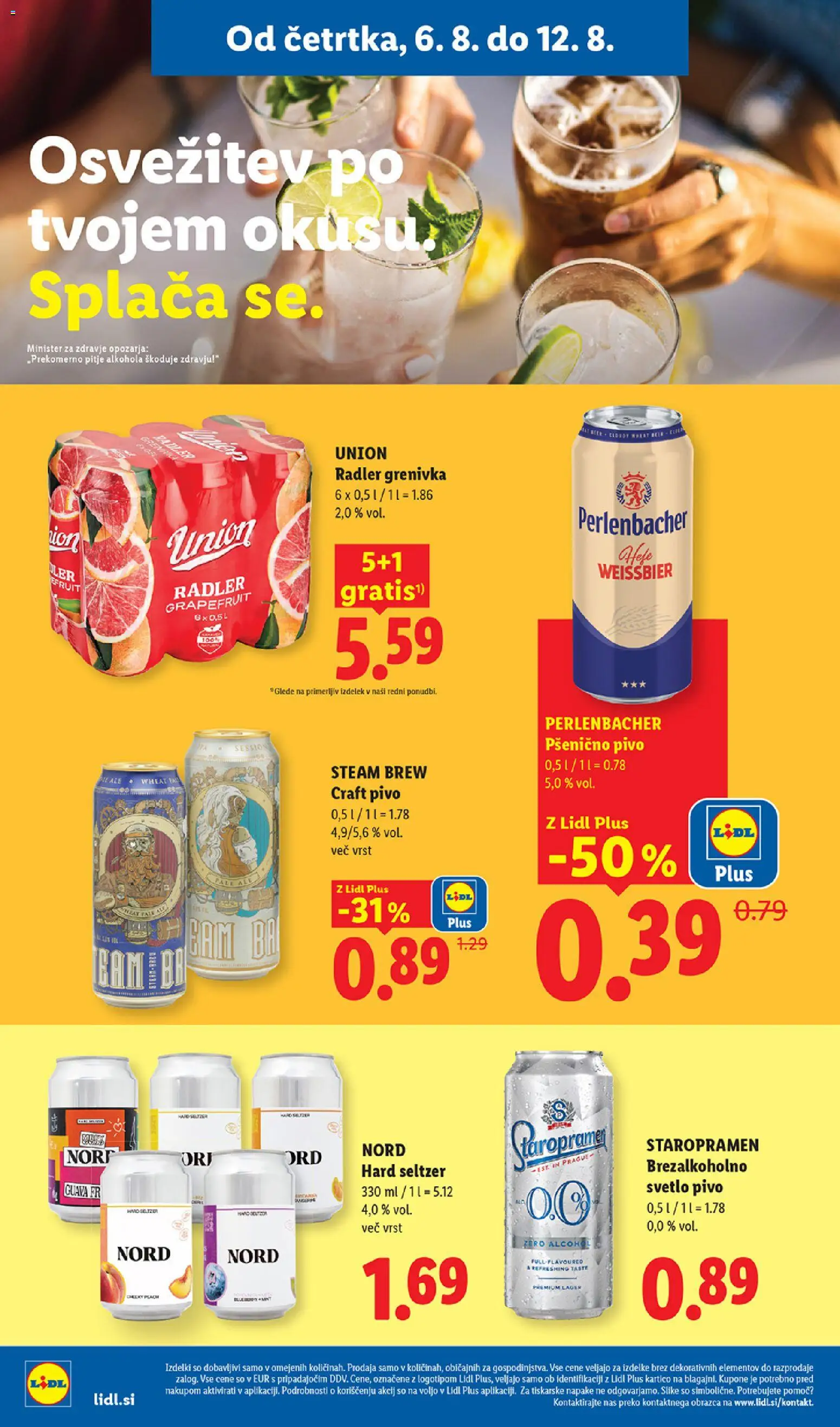 Novi Lidl katalog ponudbe – veljaven od 06.08.2026 | Stran: 12 | Izdelki: Radler, Pivo, Grenivka