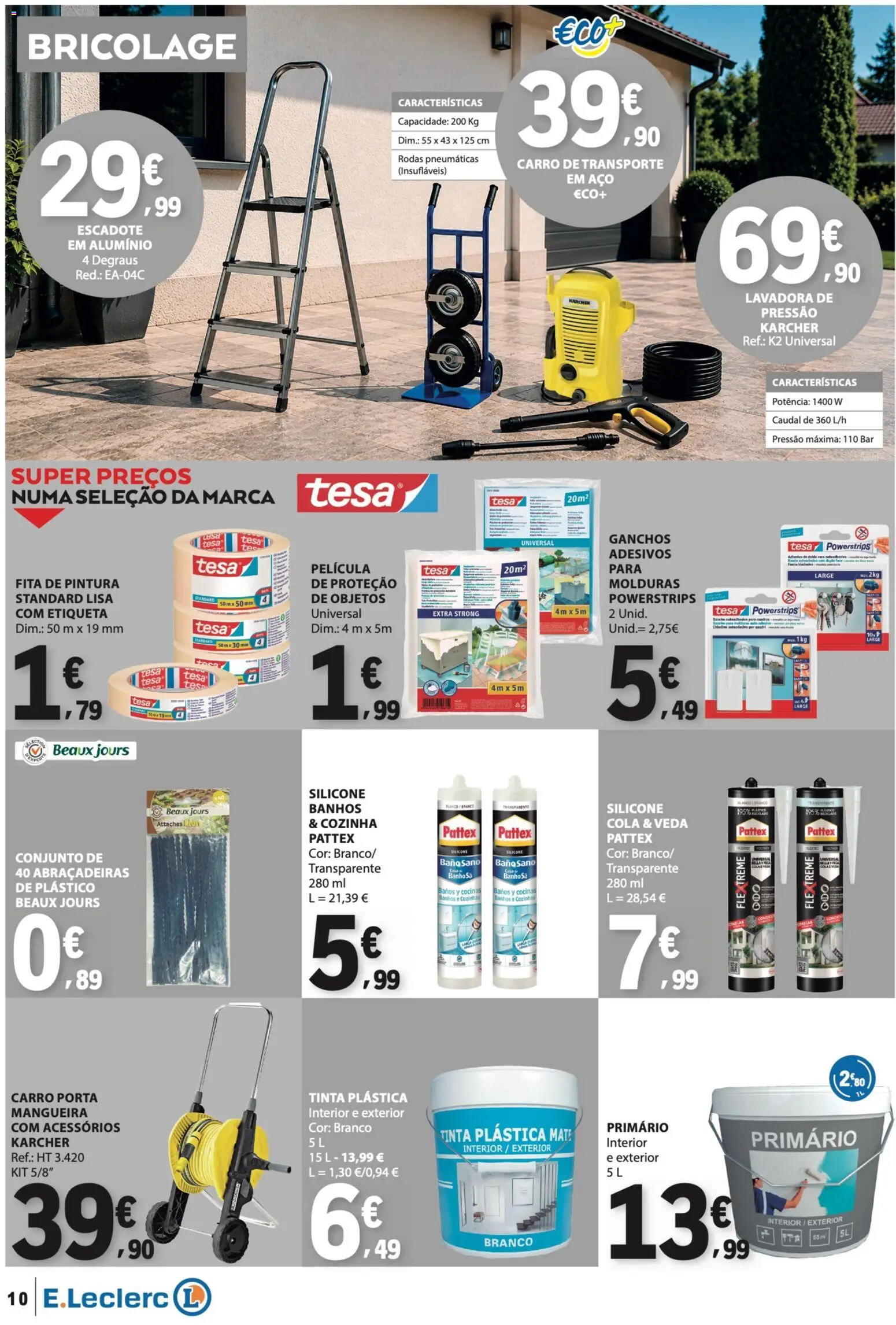 E.Leclerc folheto Não Alimentar │ válido de 04.06.2026 | Página: 10 | Produtos: Porta, Tinta, Mangueira, Banho