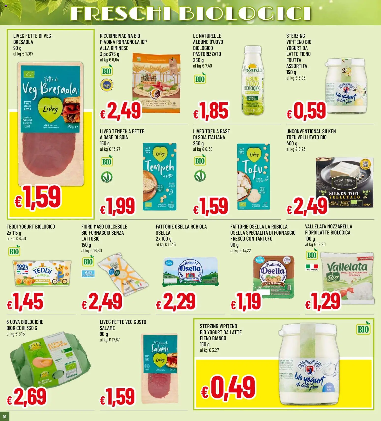 Volantino Galassia del 20/08/2026 | Pagina: 10 | Prodotti: Uova, Frutta, Mozzarella, Senza lattosio