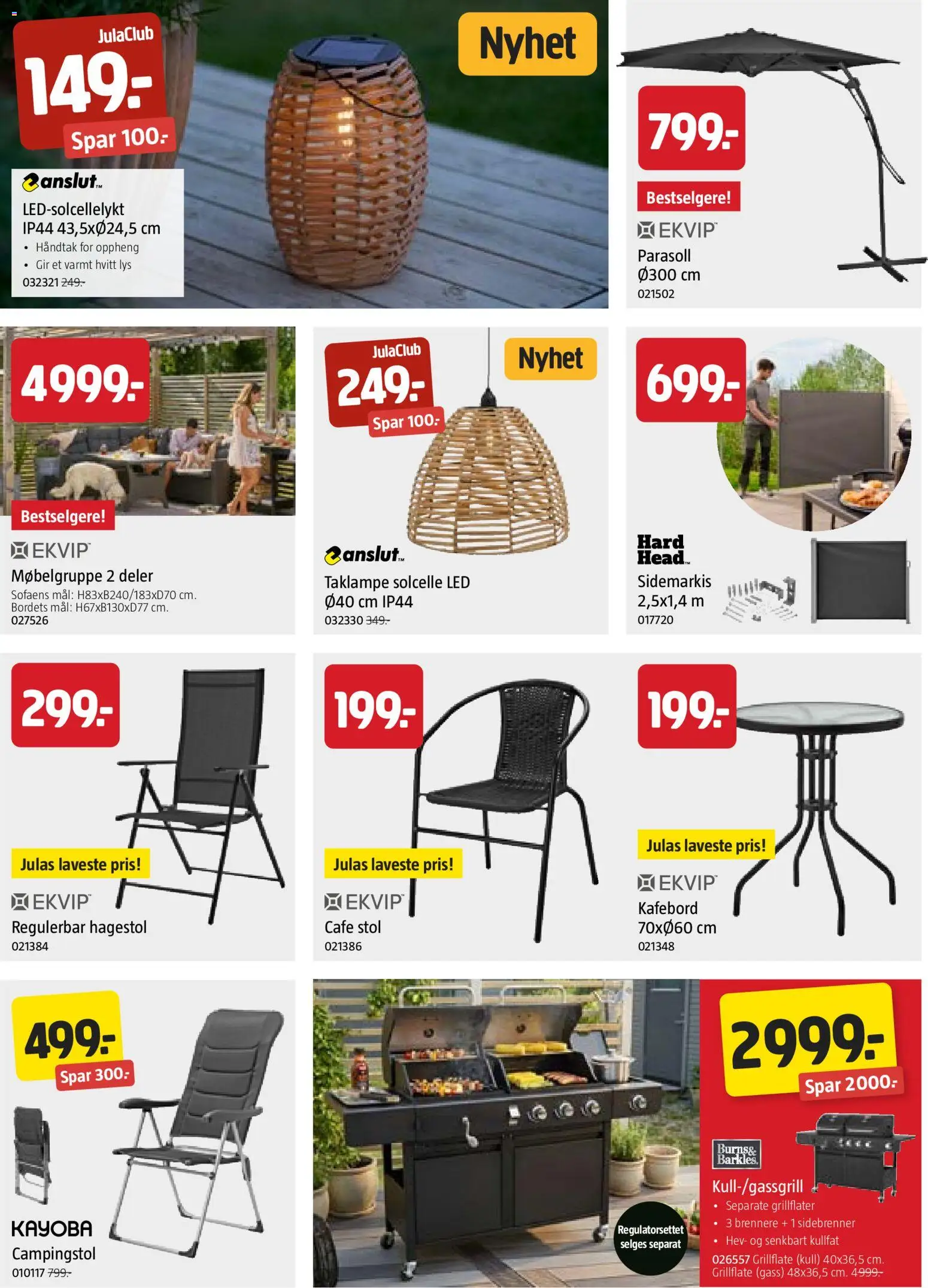{H1} | Side: 4 | Produkter: Parasoll, Lys, Stol, Håndtak