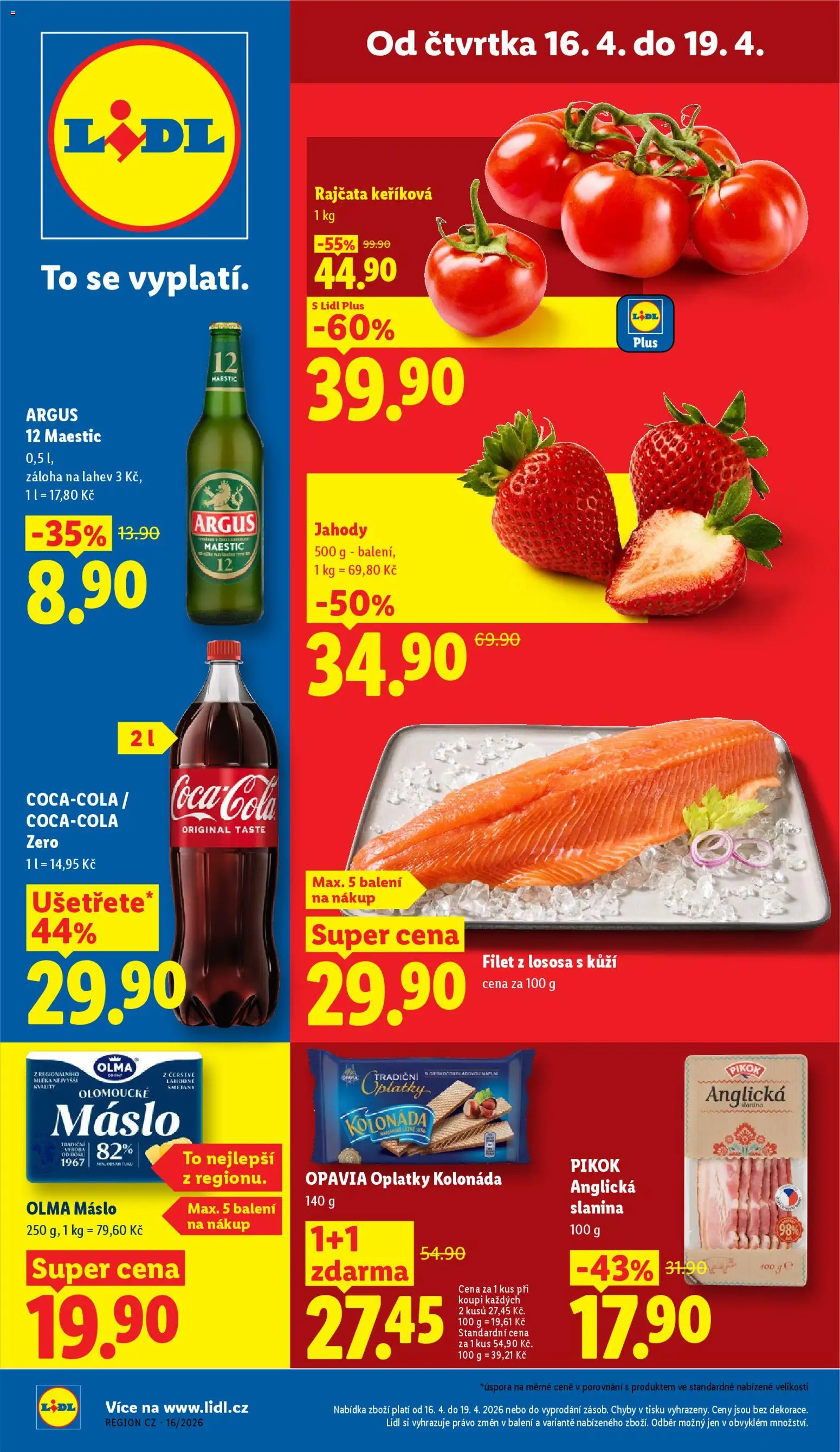 Lidl leták od 16.04.2026 | Strana: 1 | Produkty: Máslo, Jahody, Anglická slanina, Dekorace