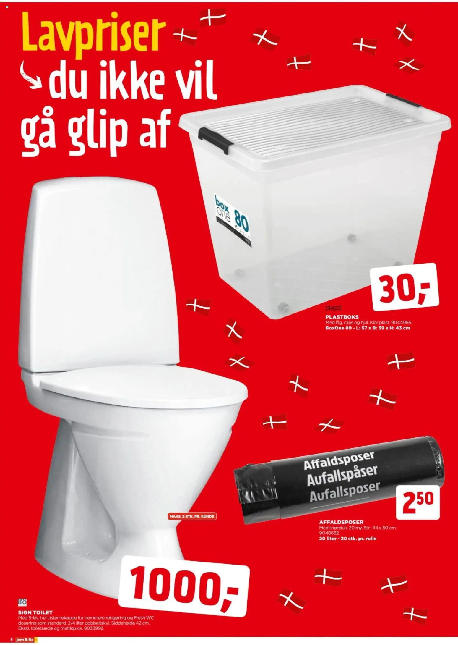 Jem & fix tilbudsavis – gyldig fra 18/10/2026 | Side: 4 | Produkter: Toilet, Søm