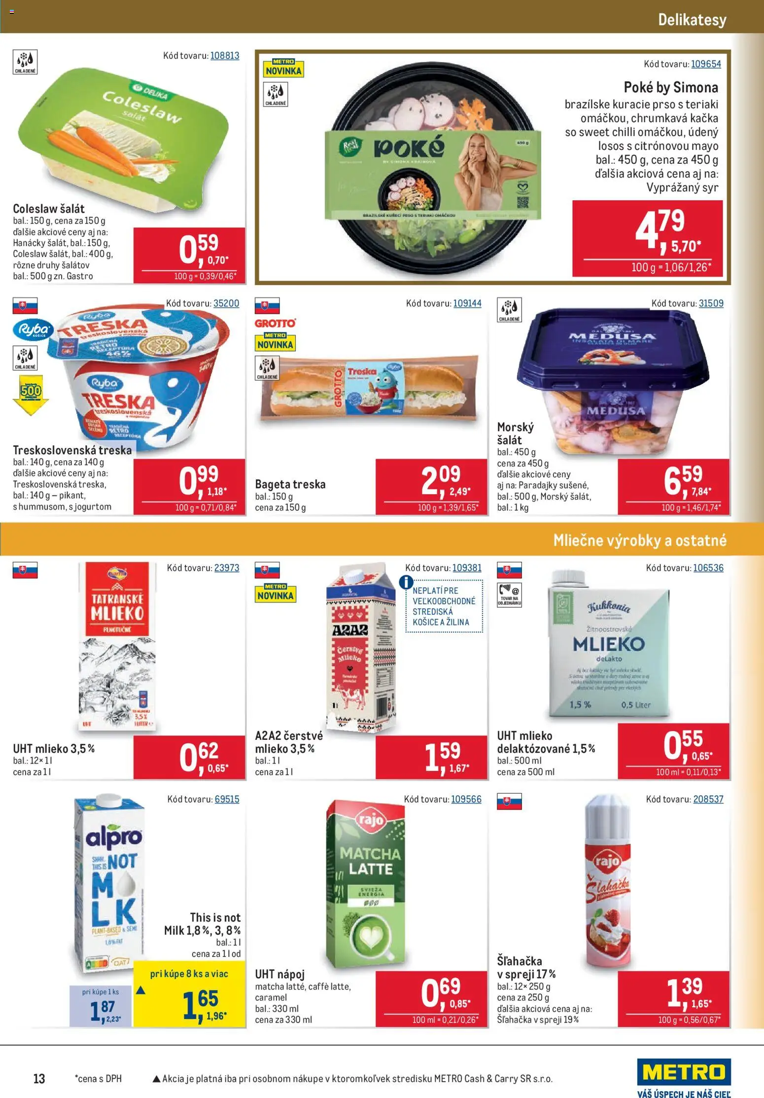 Nové Metro akcie – leták je platný od 15.07.2026 | Strana: 13 | Produkty: Paradajky, Chilli, Kačka, Treska