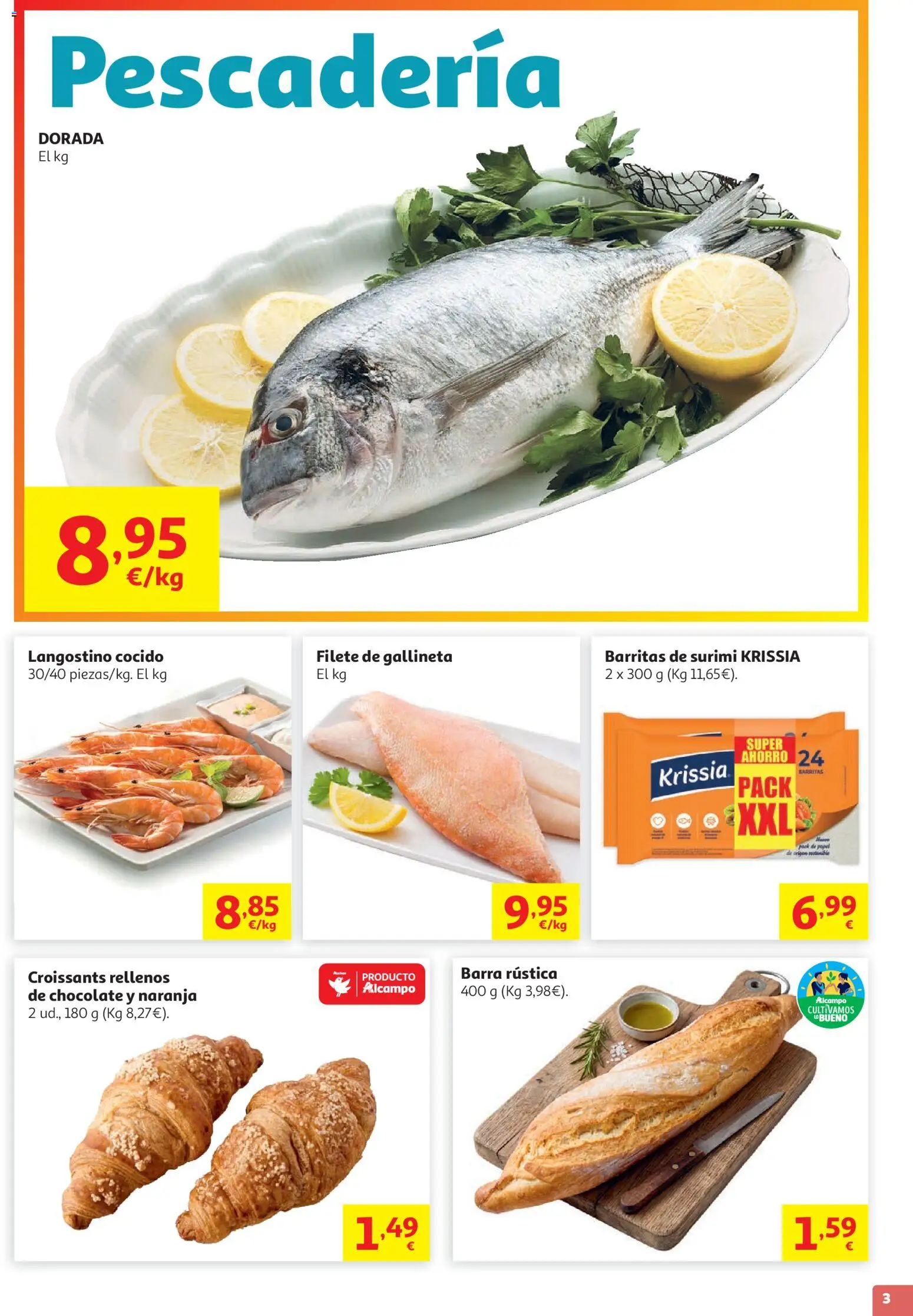 Alcampo Superstore No Litoral │ válido desde el 29/07/2026 | Página: 3 | Productos: Chocolate, Filete, Langostino