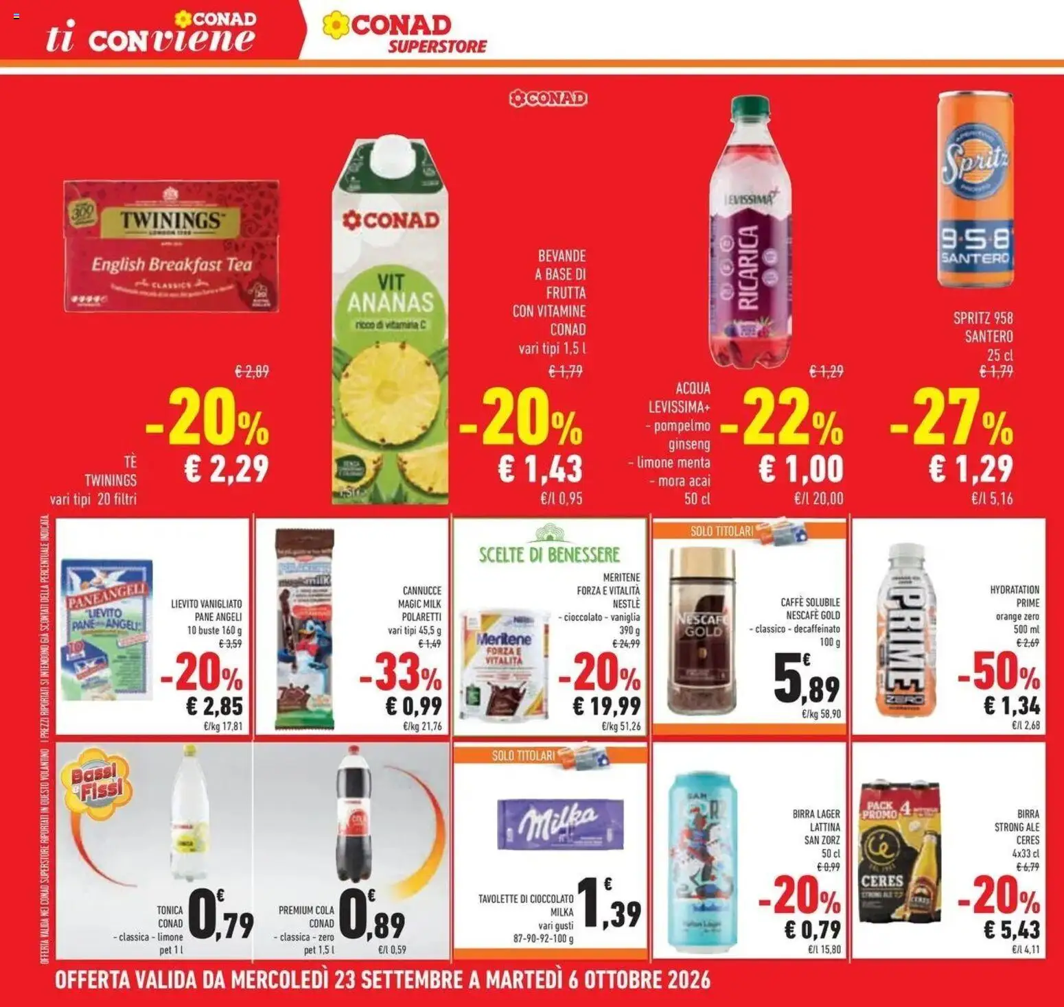 Anteprima volantino Conad dal 23/09/2026 prossima settimana | Pagina: 40 | Prodotti: Ceres Birra, Cioccolato, Pompelmo, Ananas
