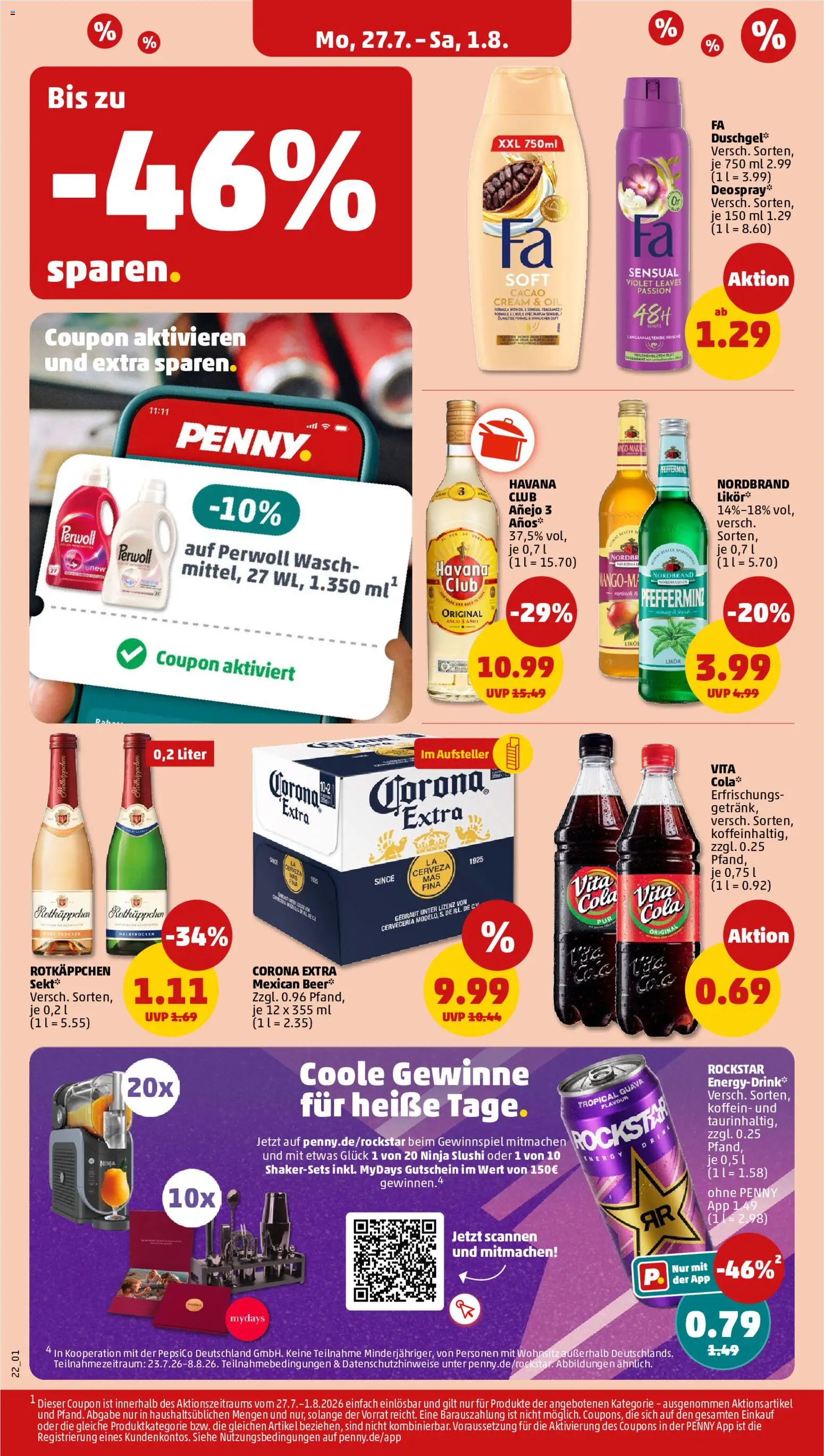 Penny Prospekt – gültig ab 27.07.2026 | Seite: 26 | Produkte: Perwoll, Deodorant, Shower Gel, Rotkäppchen