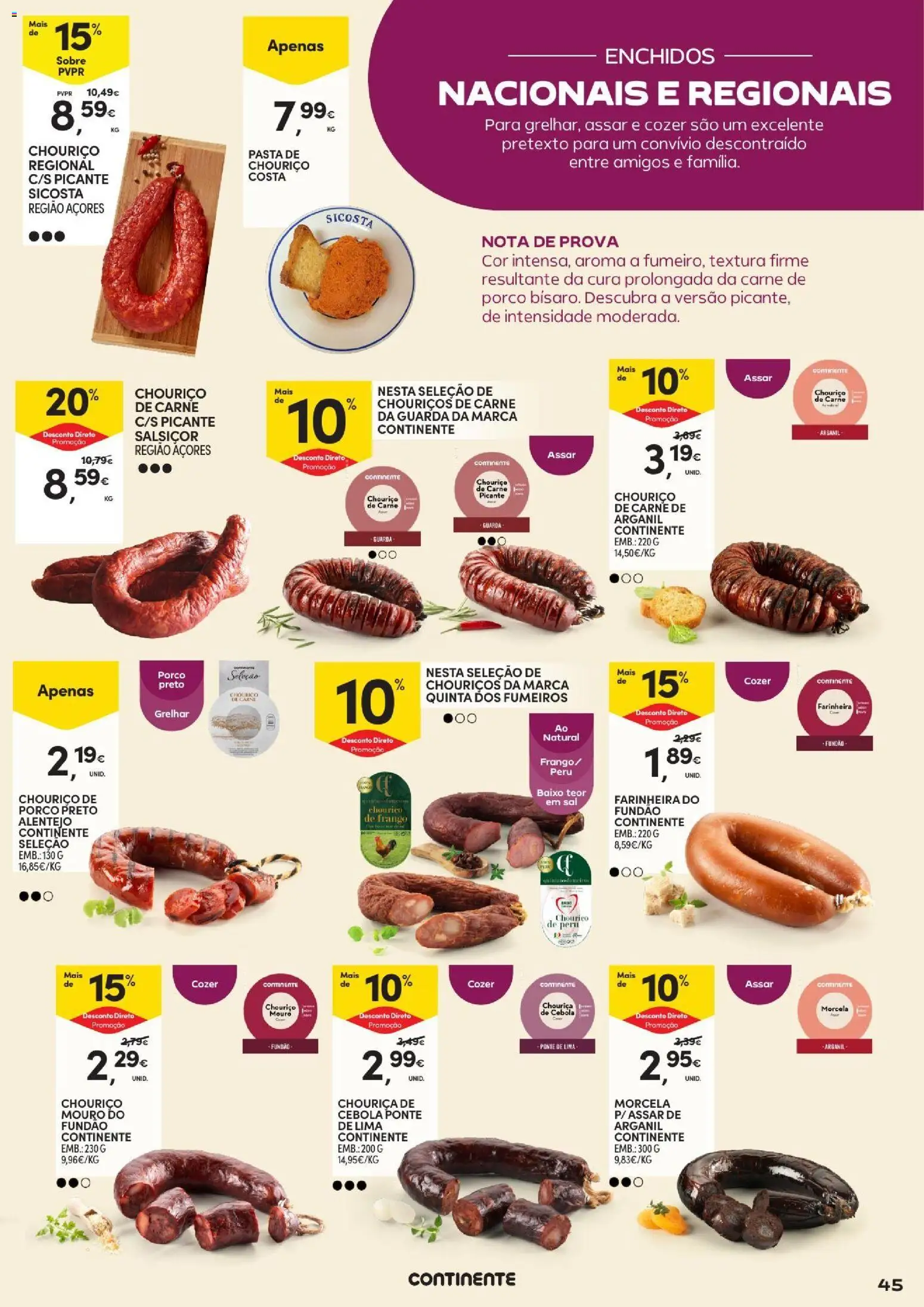 Continente Açores Vinhos, Enchidos e Queijos │ válido de 22/09/2026 | Página: 45 | Produtos: Peru, Sal, Cebola, Carne