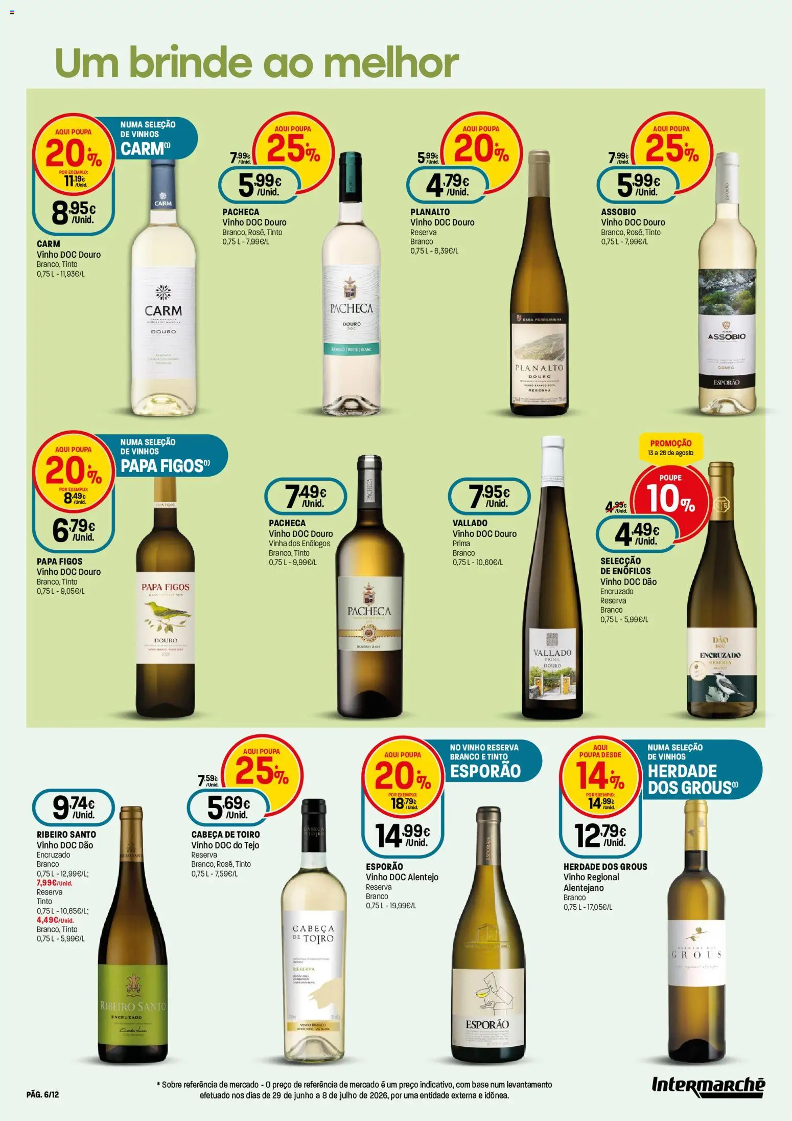 Intermarché - Especial Vinhos e Marisco Super │ válido de 13/08/2026 | Página: 6 | Produtos: Vinho branco, Figos, Base, Vinho