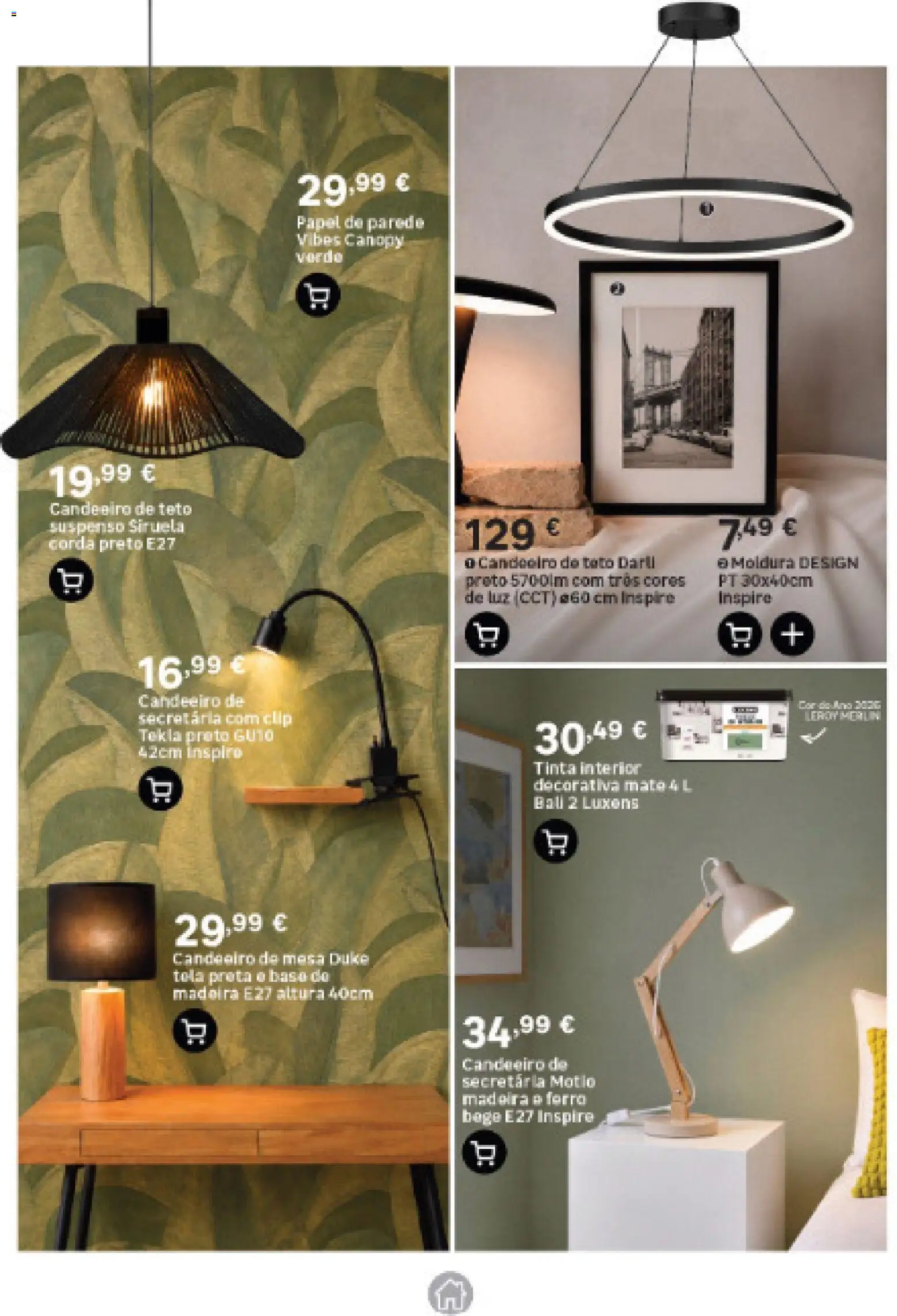 Leroy Merlin - Catálogo de Decoração Portugal Continental │ válido de 17/09/2026 | Página: 25 | Produtos: Candeeiro, Candeeiro de mesa, Moldura, Mesa